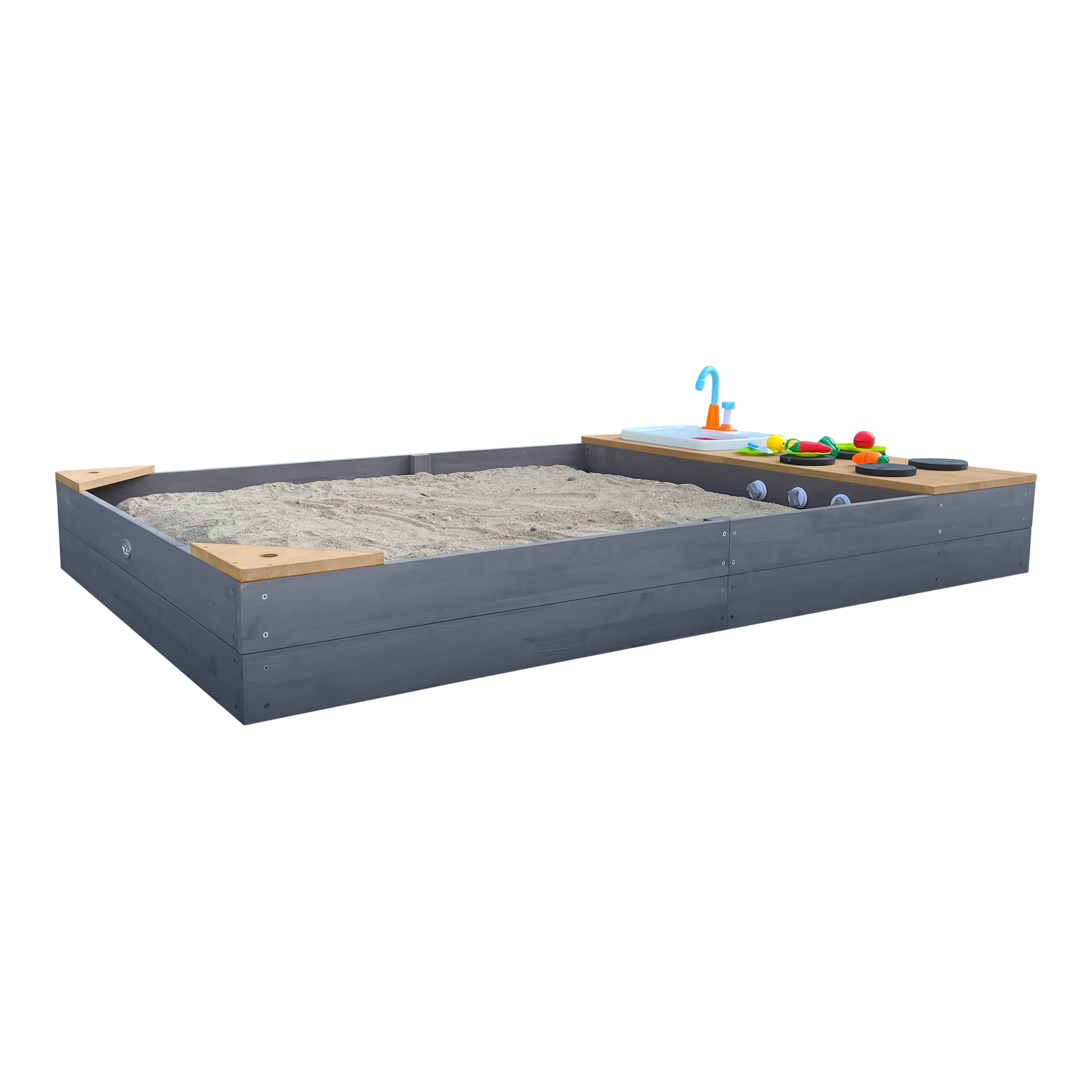 Kelly Sandbox with Play Kitchen Grey/brown