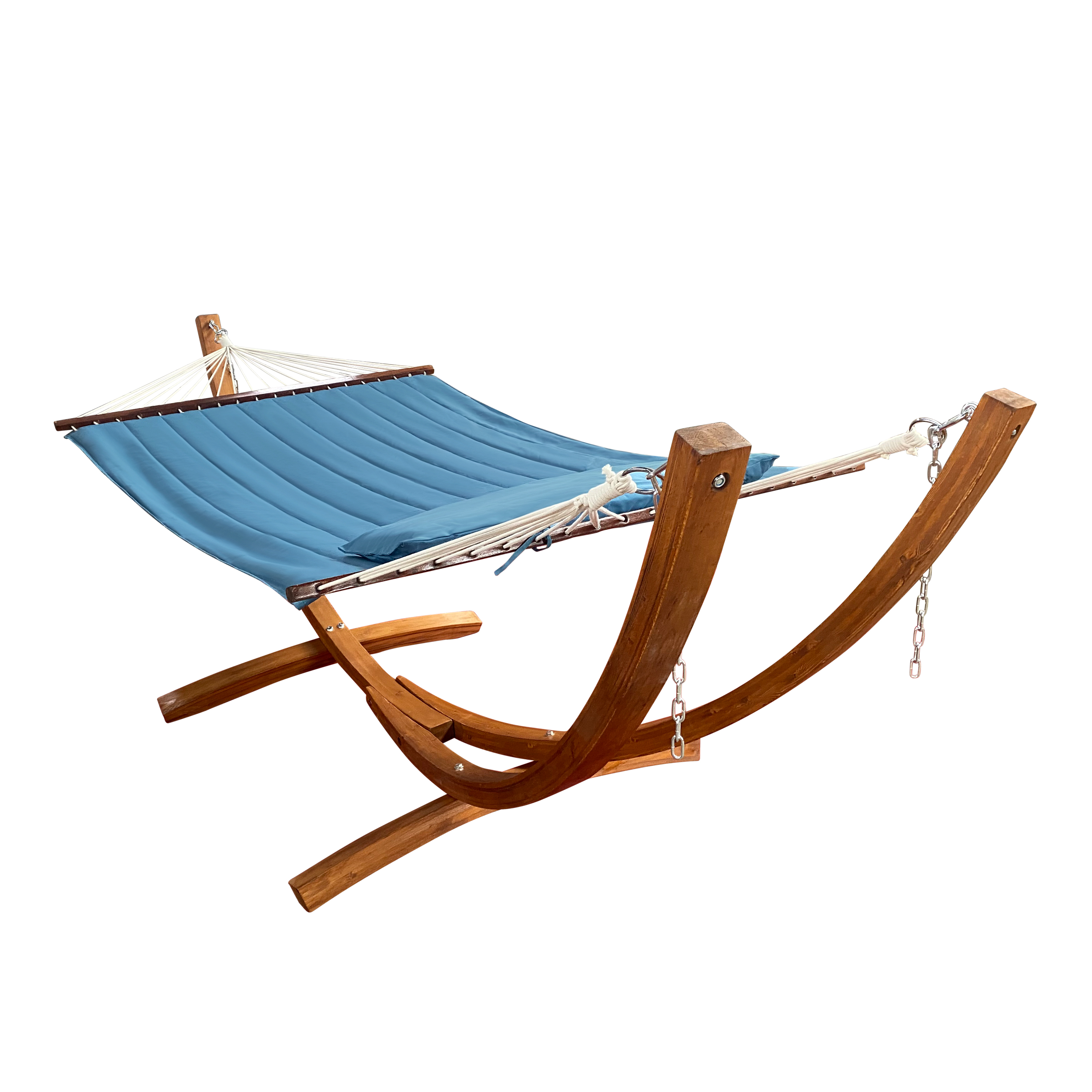 Hawaii Hammock Set - Blue hammock with wooden frame