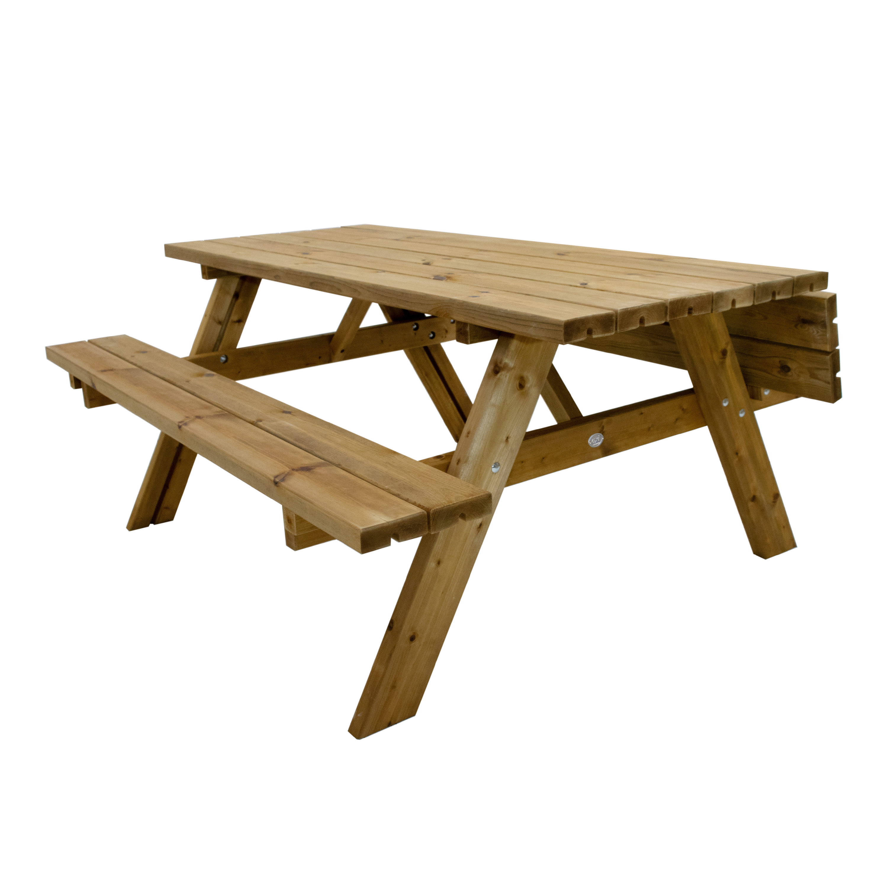 Julie Wooden Picnic Table Classic 177 x 154 cm - Brown