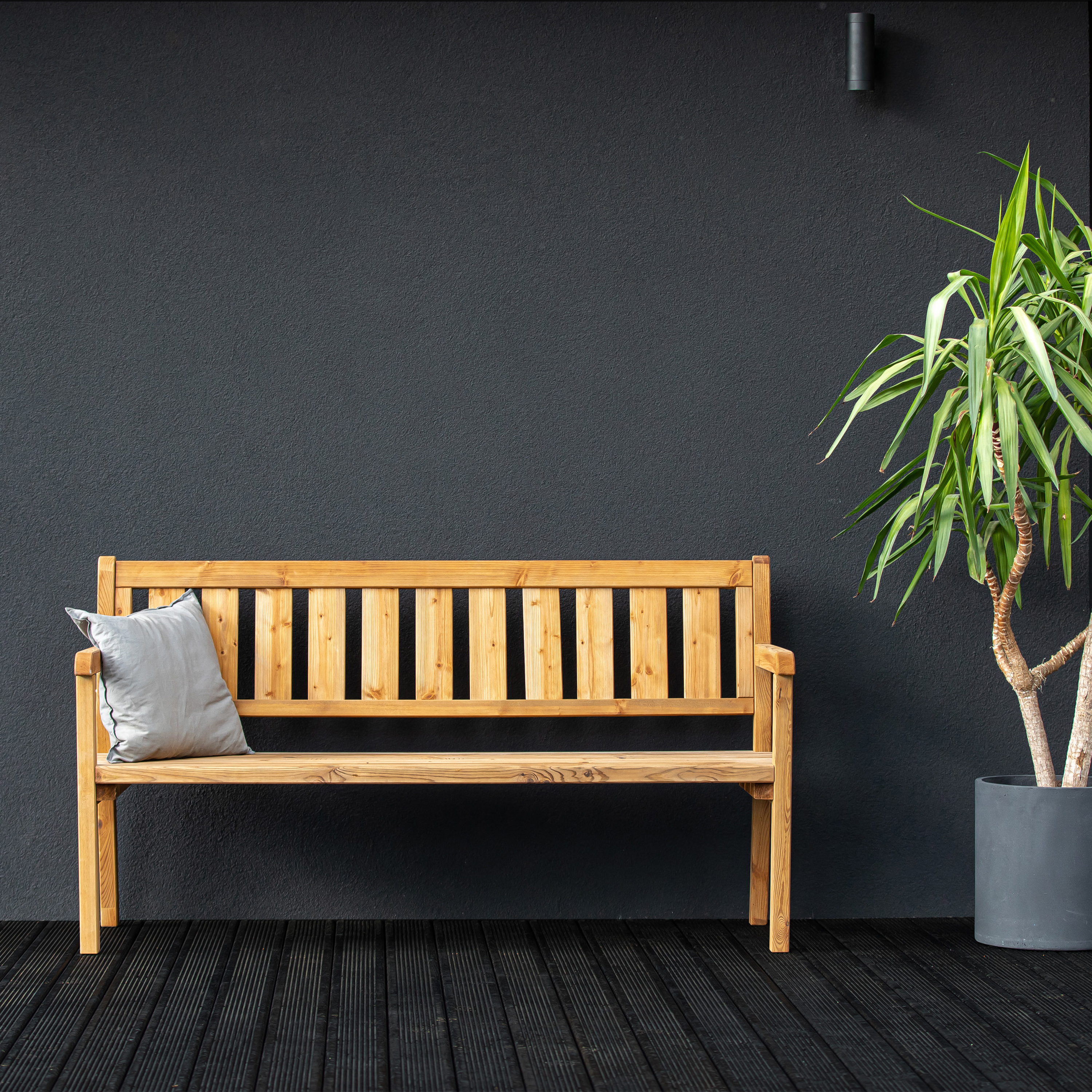 Charlotte Wooden Garden Bench 170 cm - Brown