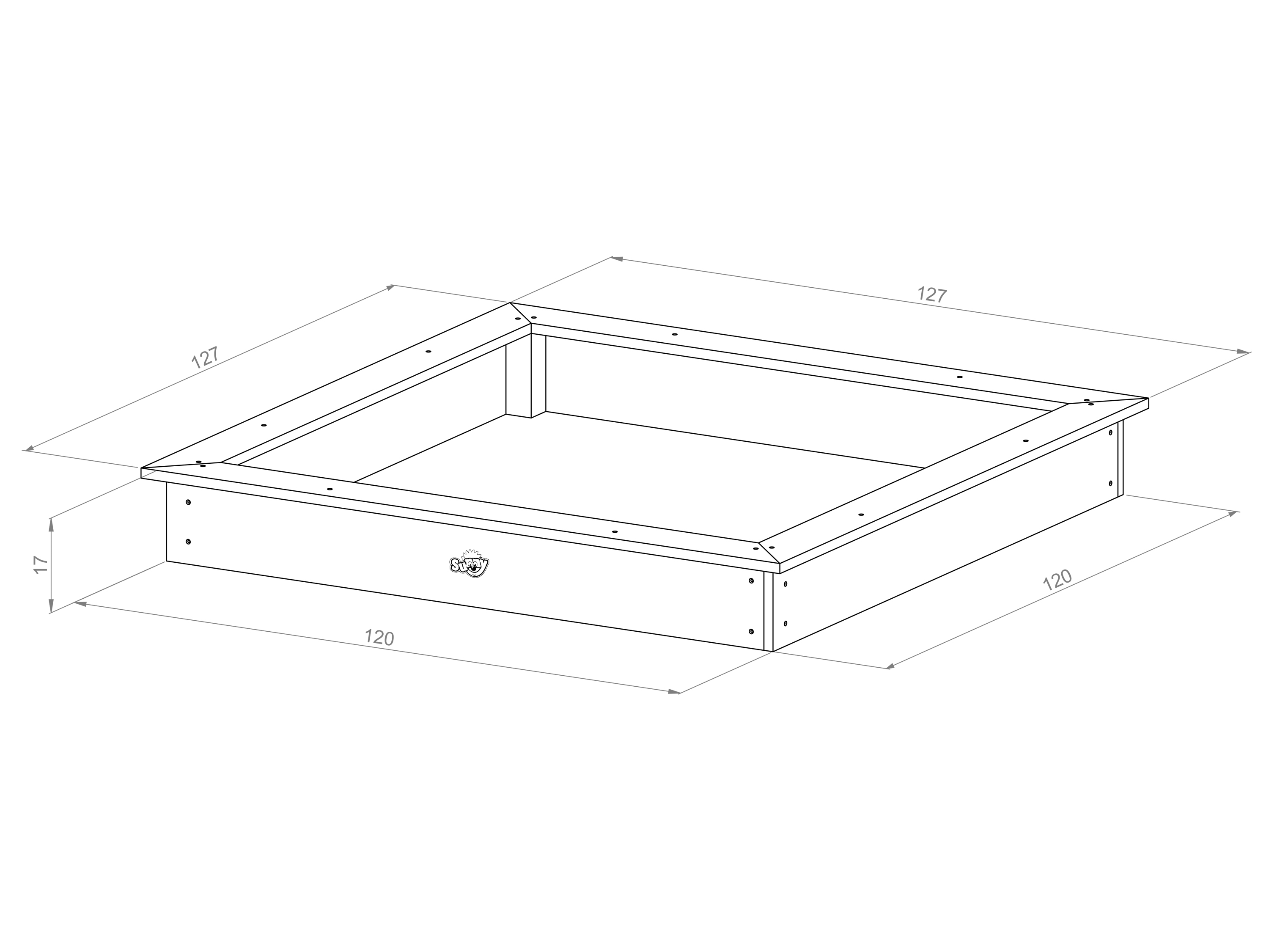 Sandy Sandbox with Race Track Black/white