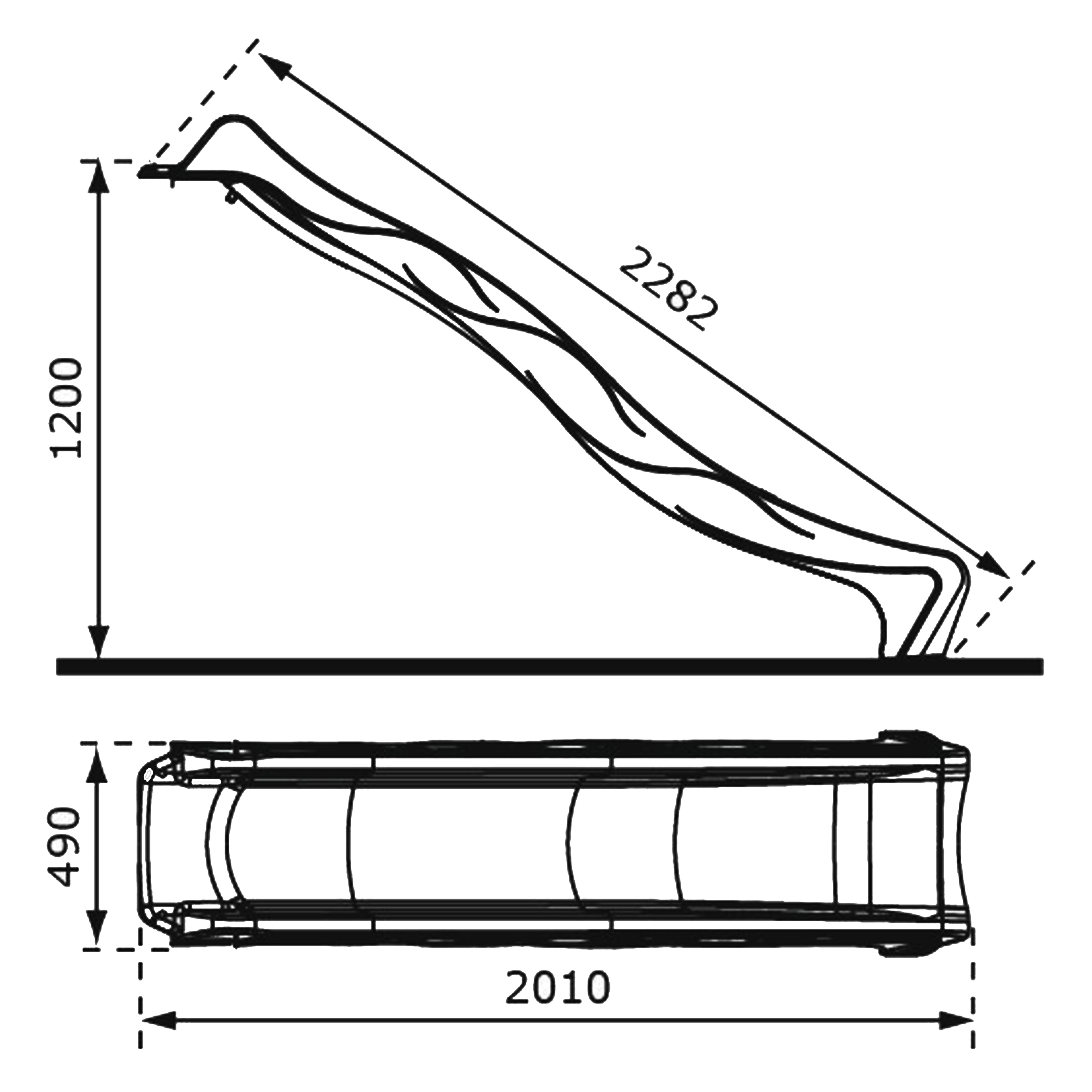 AXI Sky230 Slide with water connection 228 cm - Red