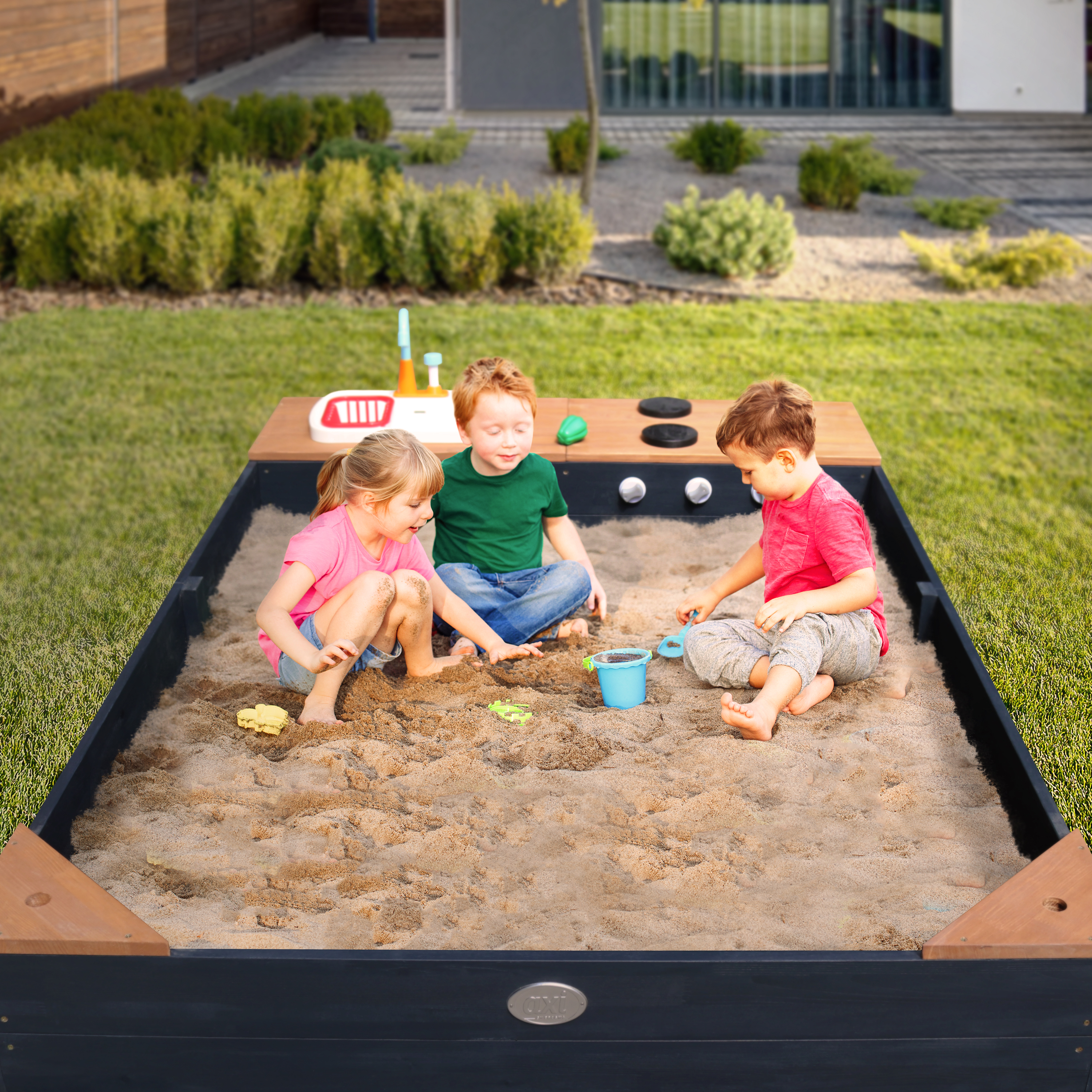 Kelly Sandbox with Play Kitchen Anthracite/Brown