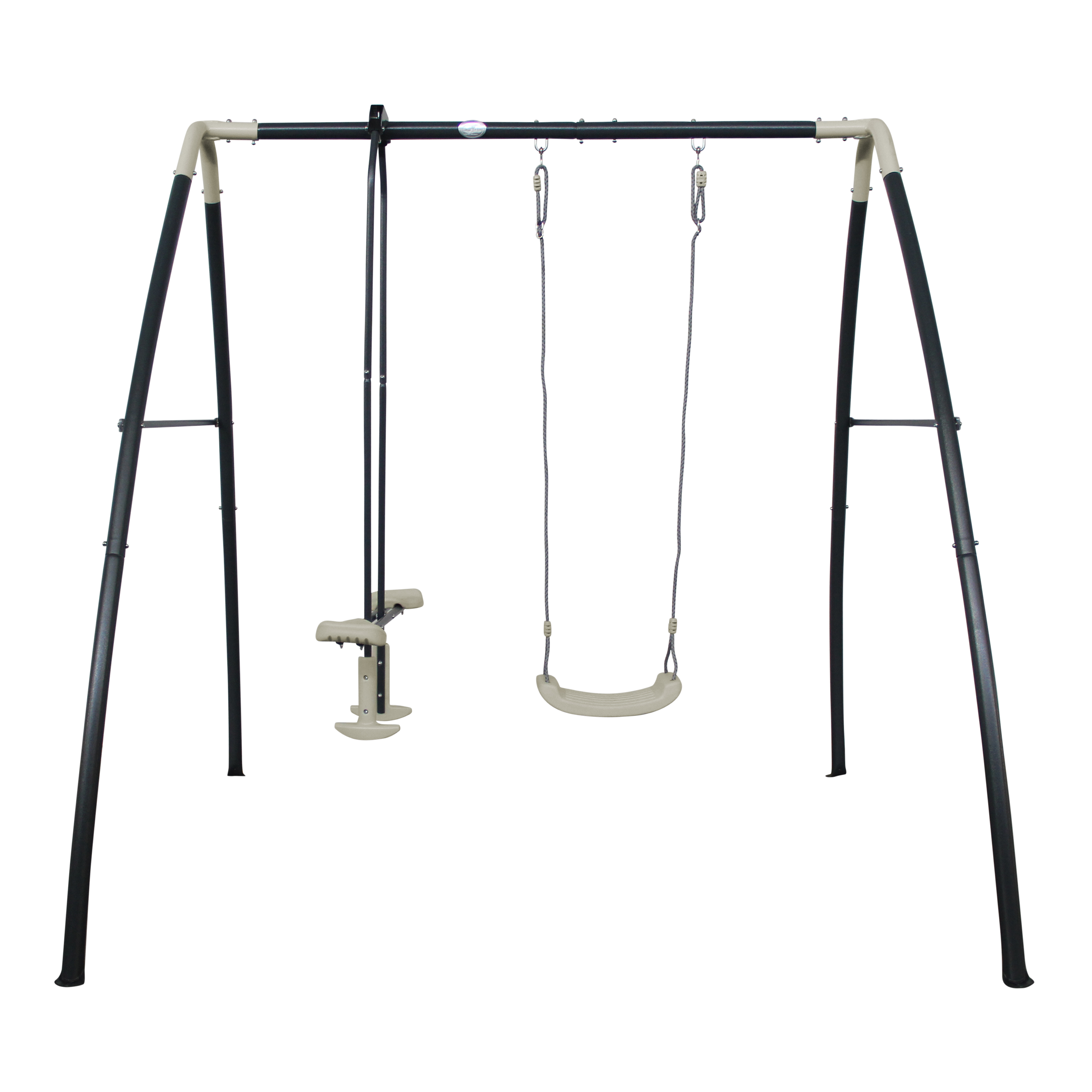 Metal Swing Set with One and Two Person Swings Anthracite/cr