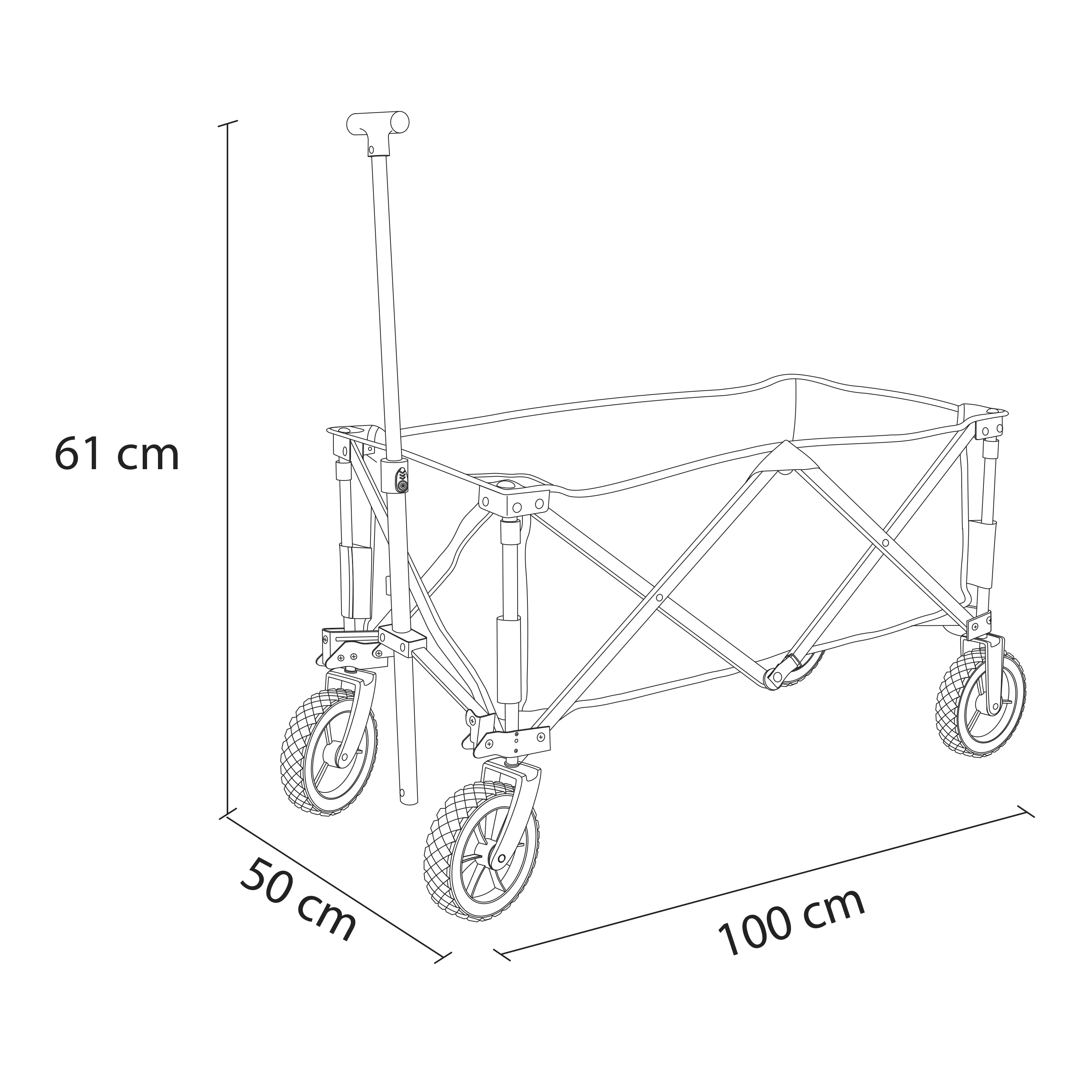 AB110 Faltbarer Bollerwagen Blau