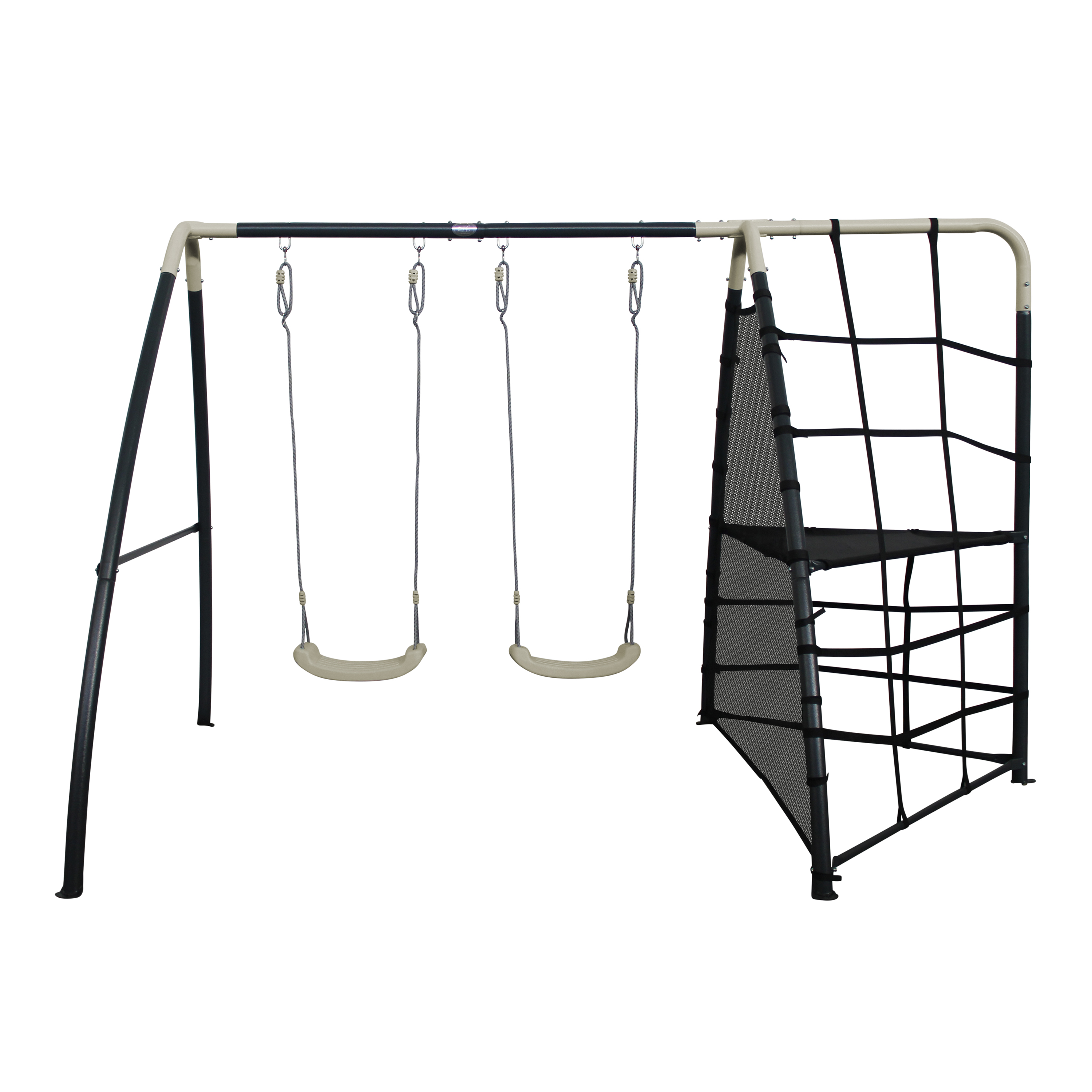 Metal Playground with double swing and climbing frame Anthra