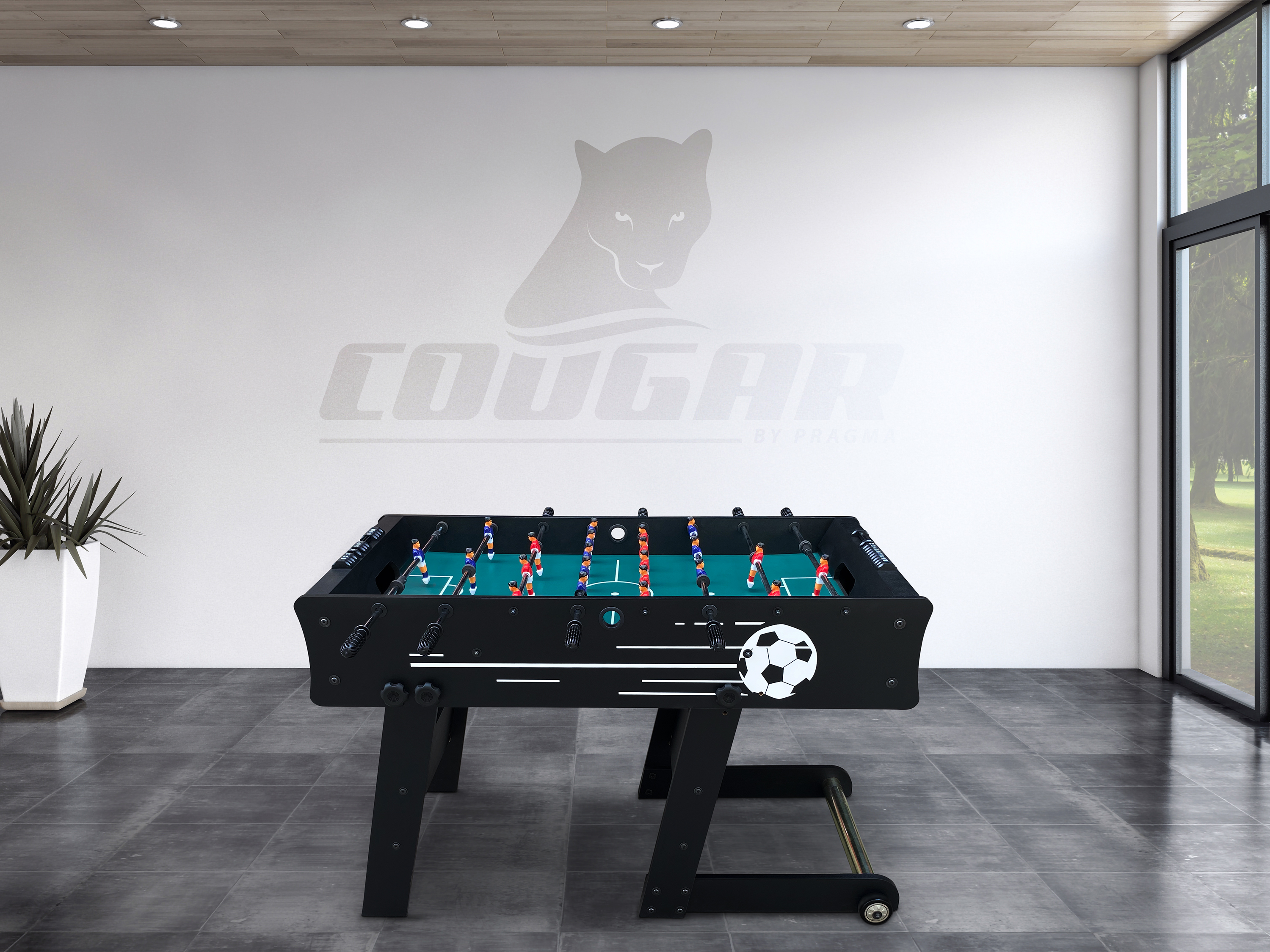 Cougar Scorpion Kick TS Folding Football Table - Black