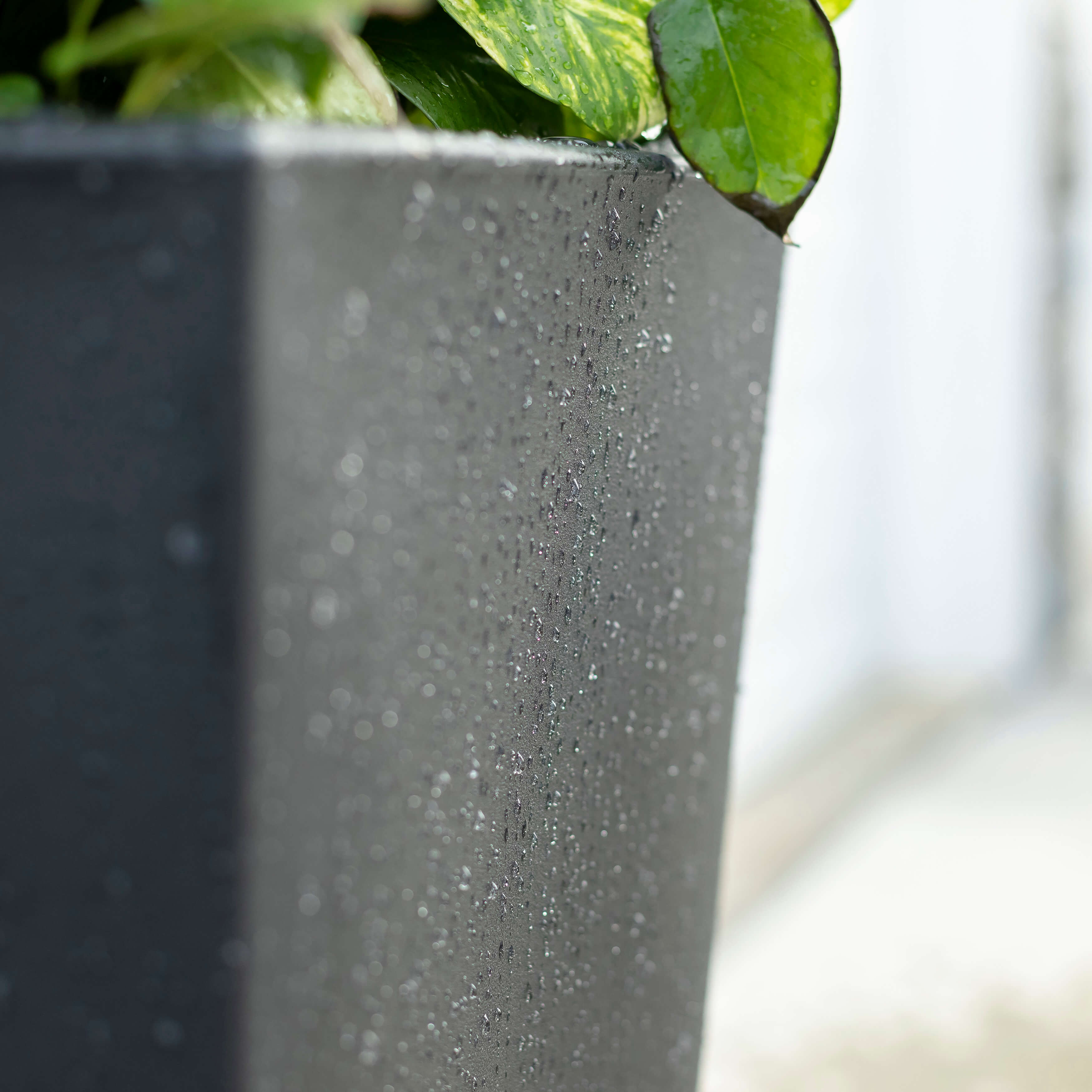 Tremont Tall Square Tapered Planter - Onyx Black