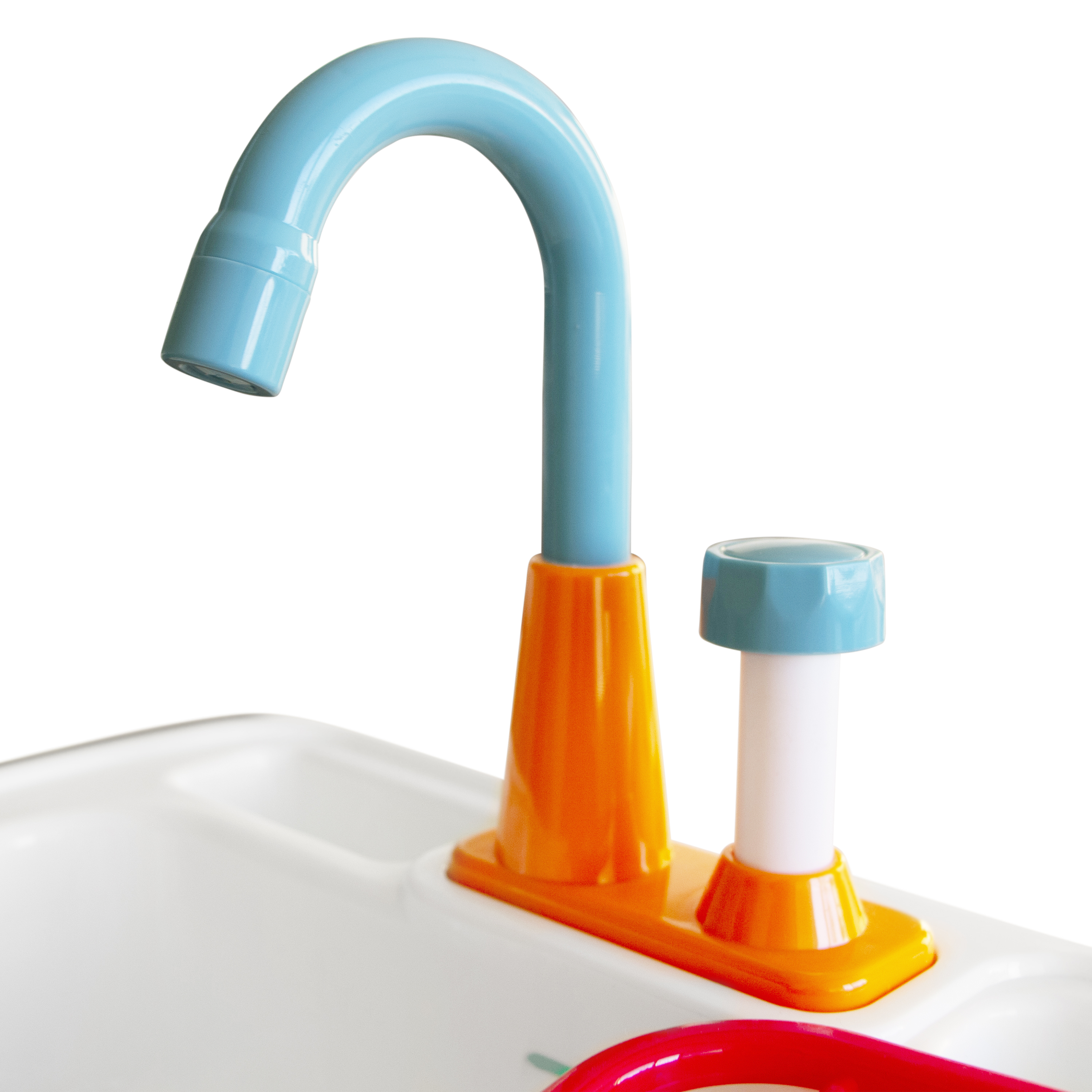 Linda Sand & Water Table with Play Kitchen sink Brown - Umbrella Blue/White