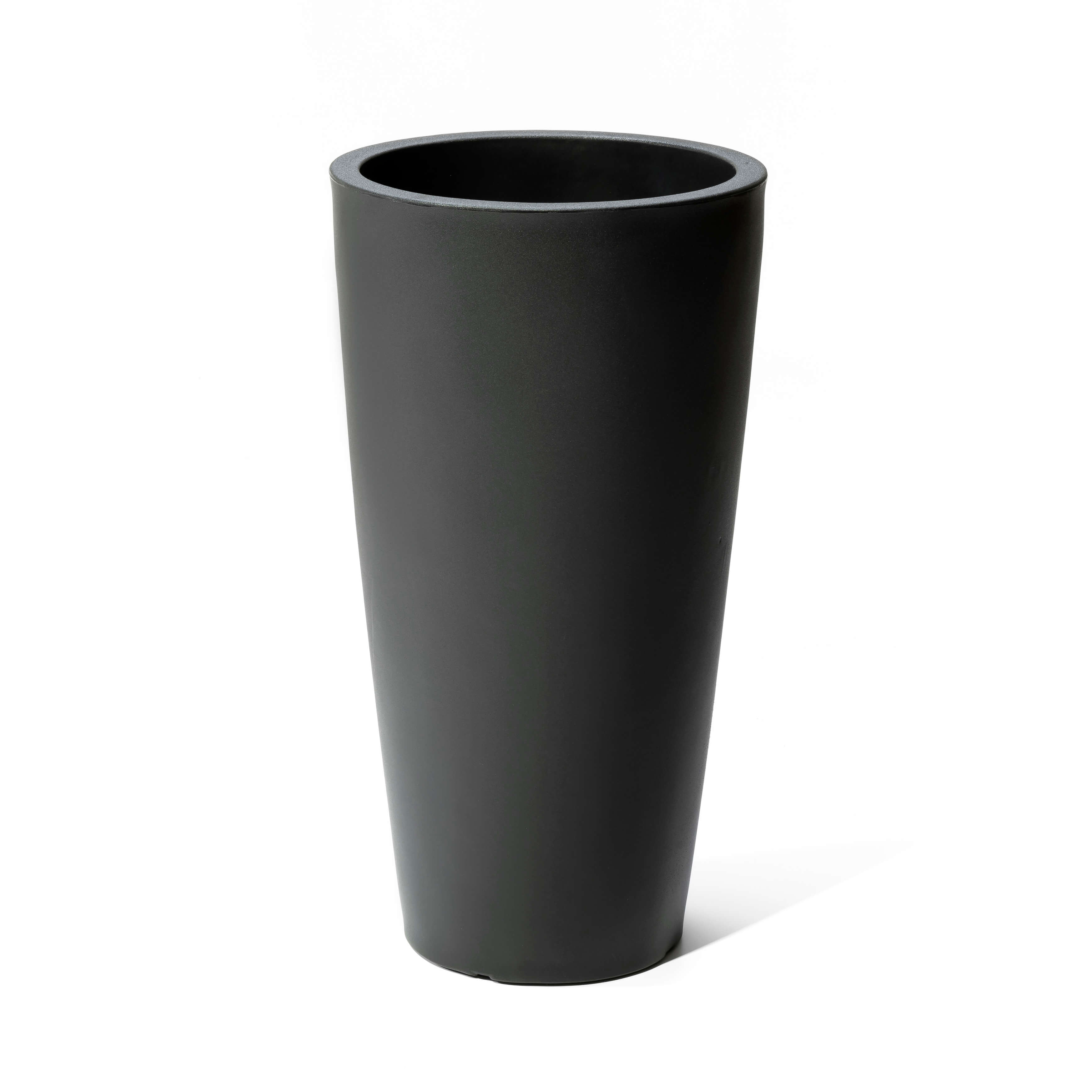 Tremont Tall Round Tapered Planter - Onyx Black