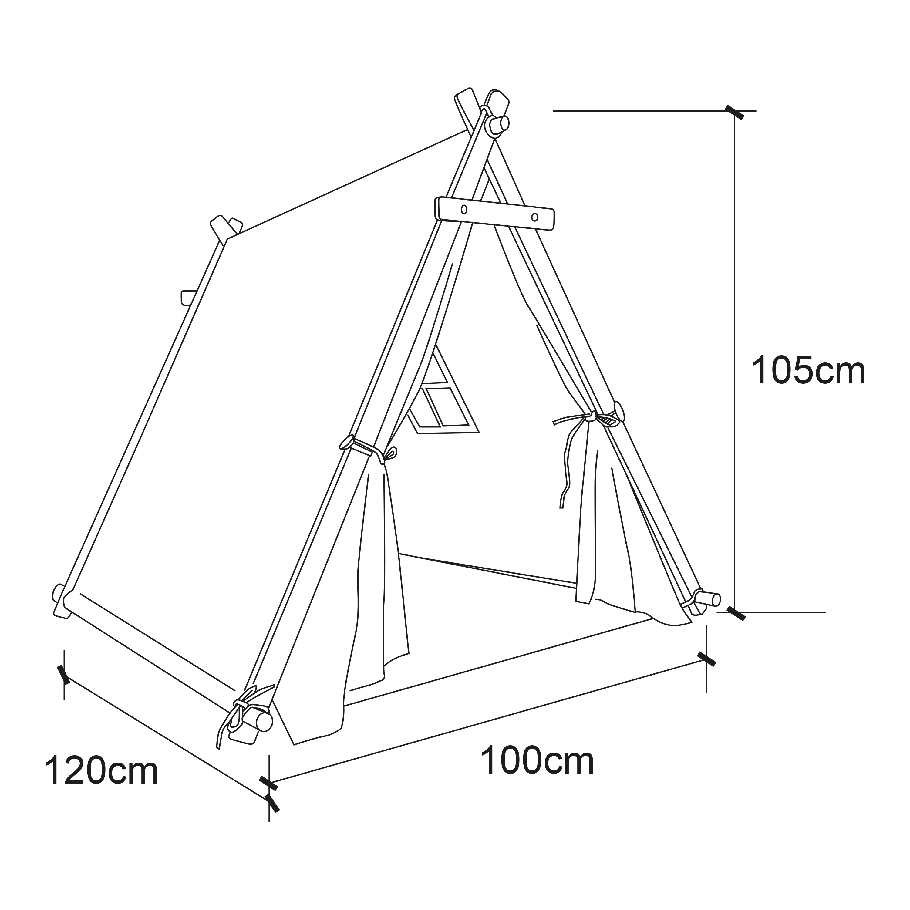 Sienna playtent with flags Cream