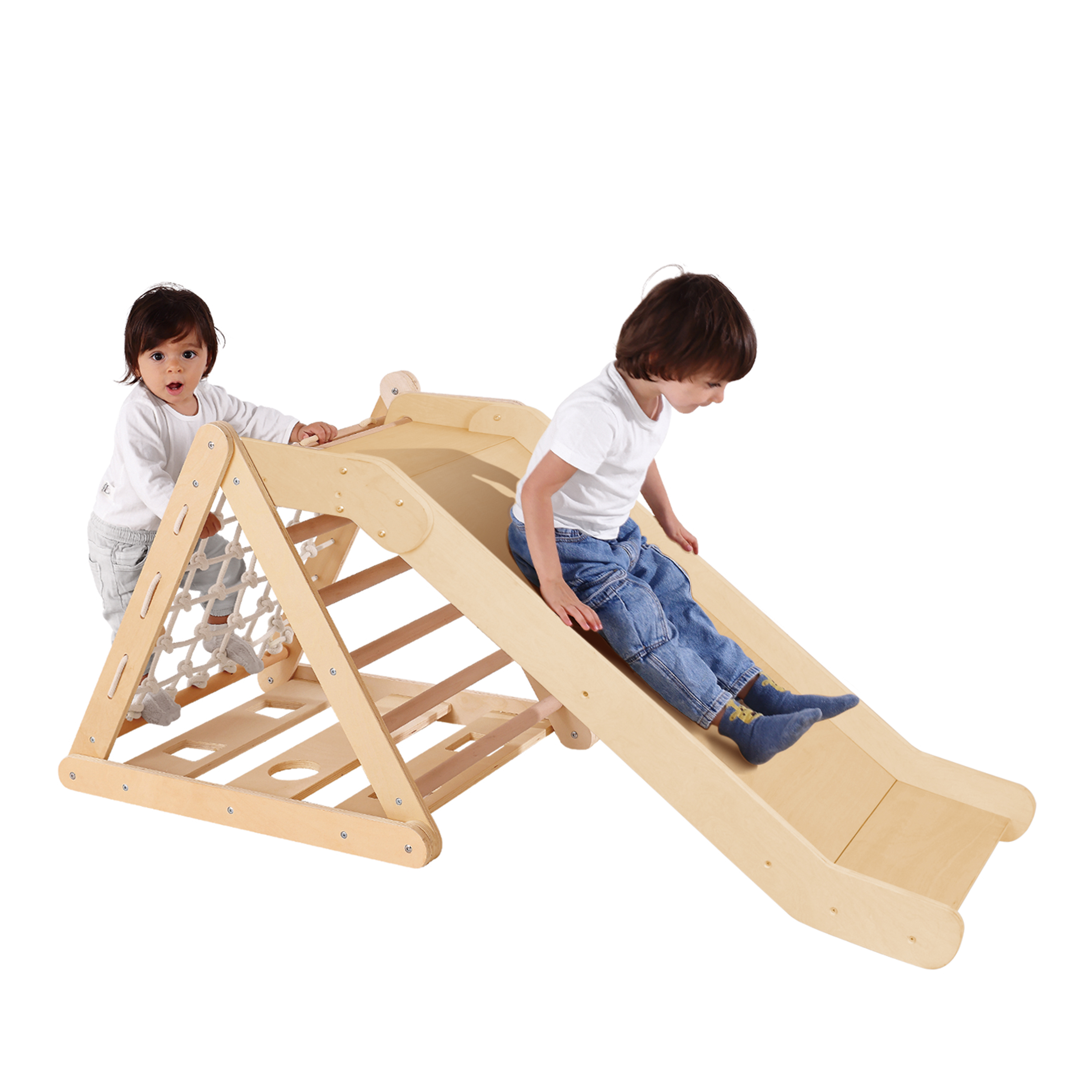 Sammie 2-in-1 Wooden Climbing Triangle with Slide