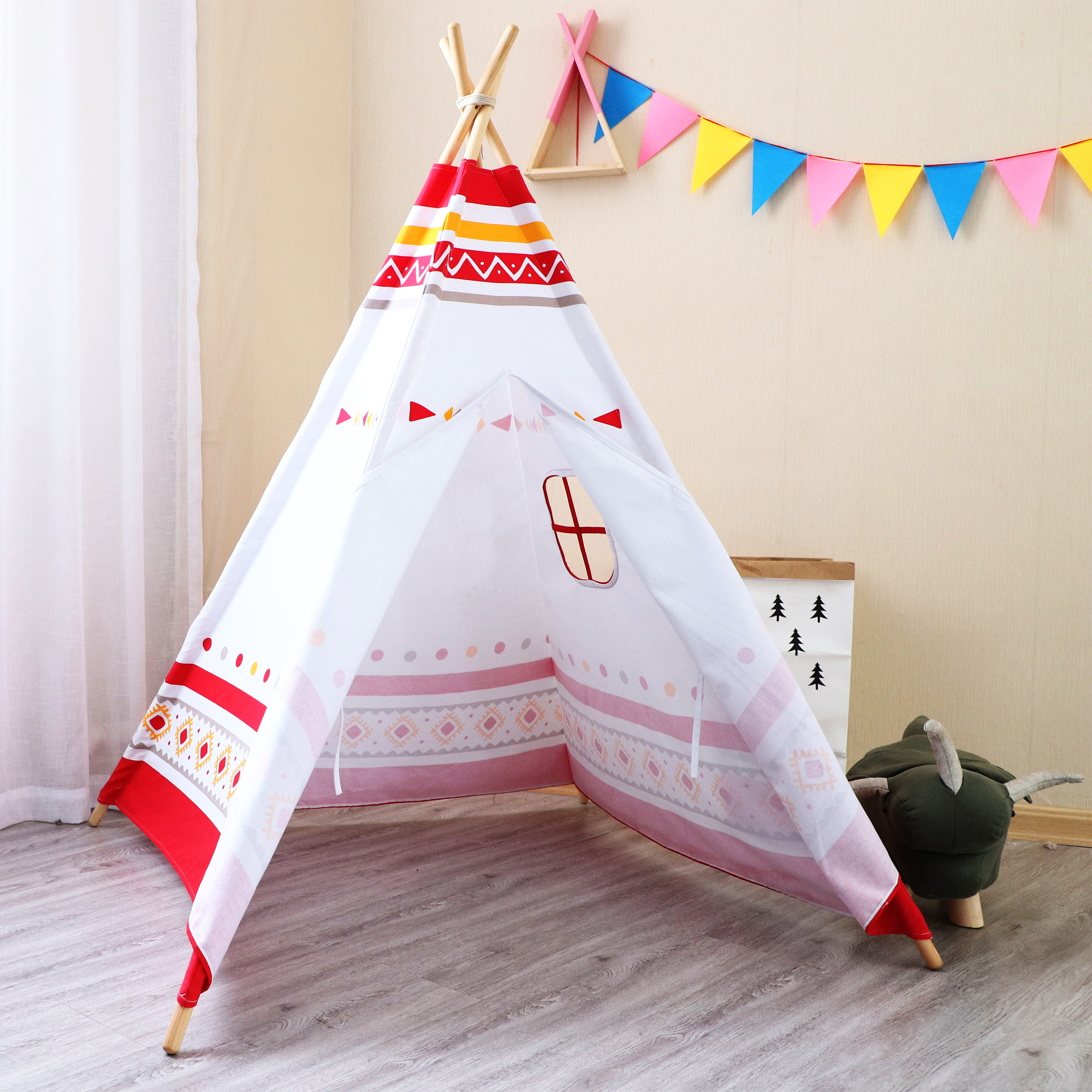 LED Teepee Tent Red / white