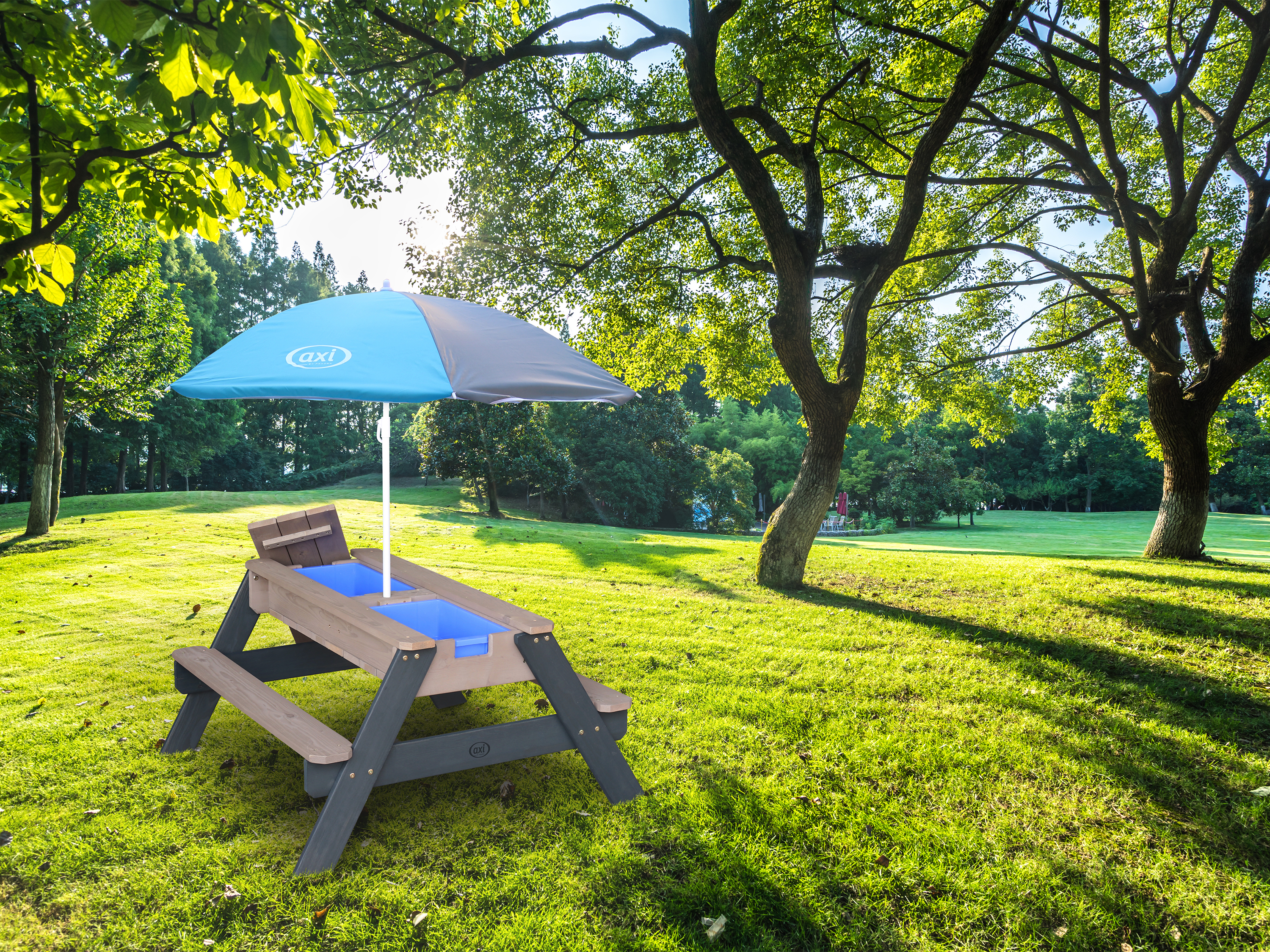 Nick Sand & Water Picnic Table Anthracite/grey with Umbrella