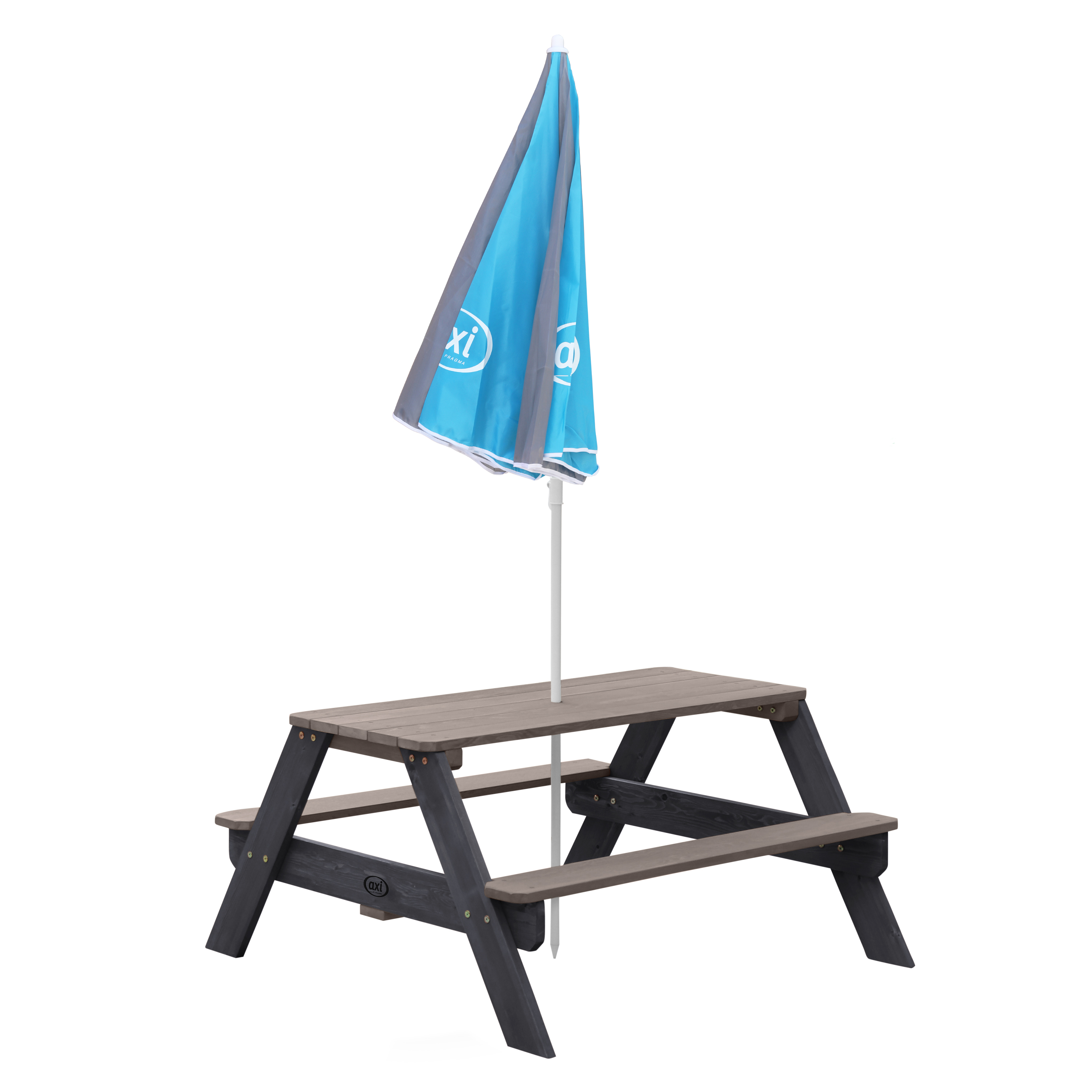 Nick Picnic Table Anthracite/grey - Umbrella Blue/grey