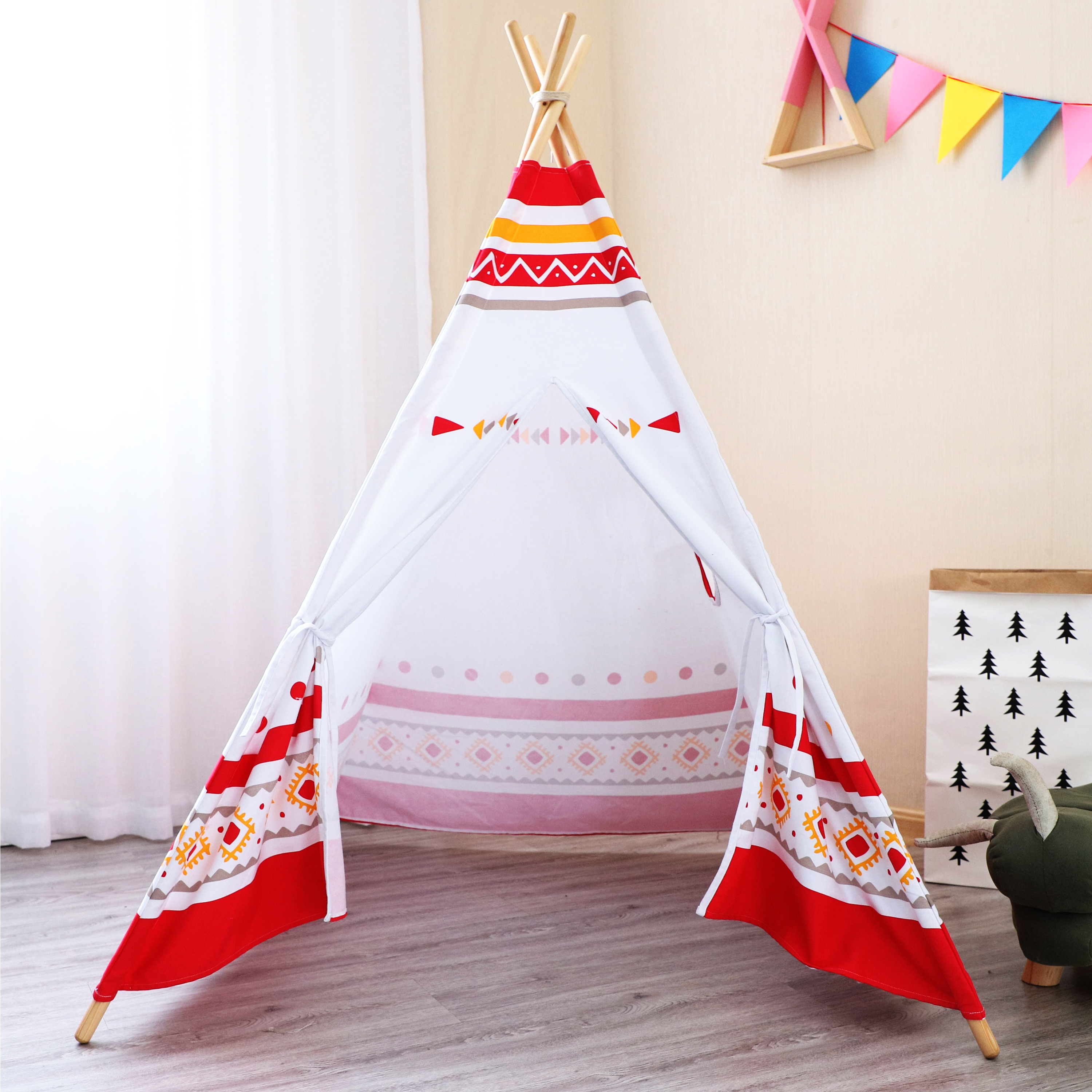 LED Teepee Tent Red / white