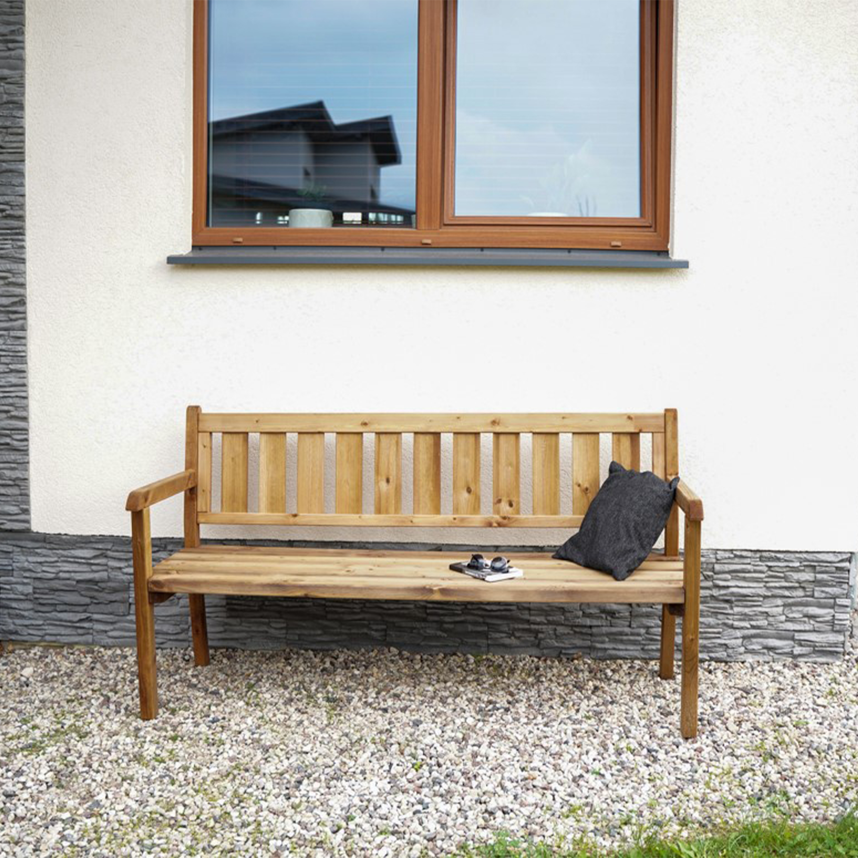 Charlotte Wooden Garden Bench 170 cm - Brown