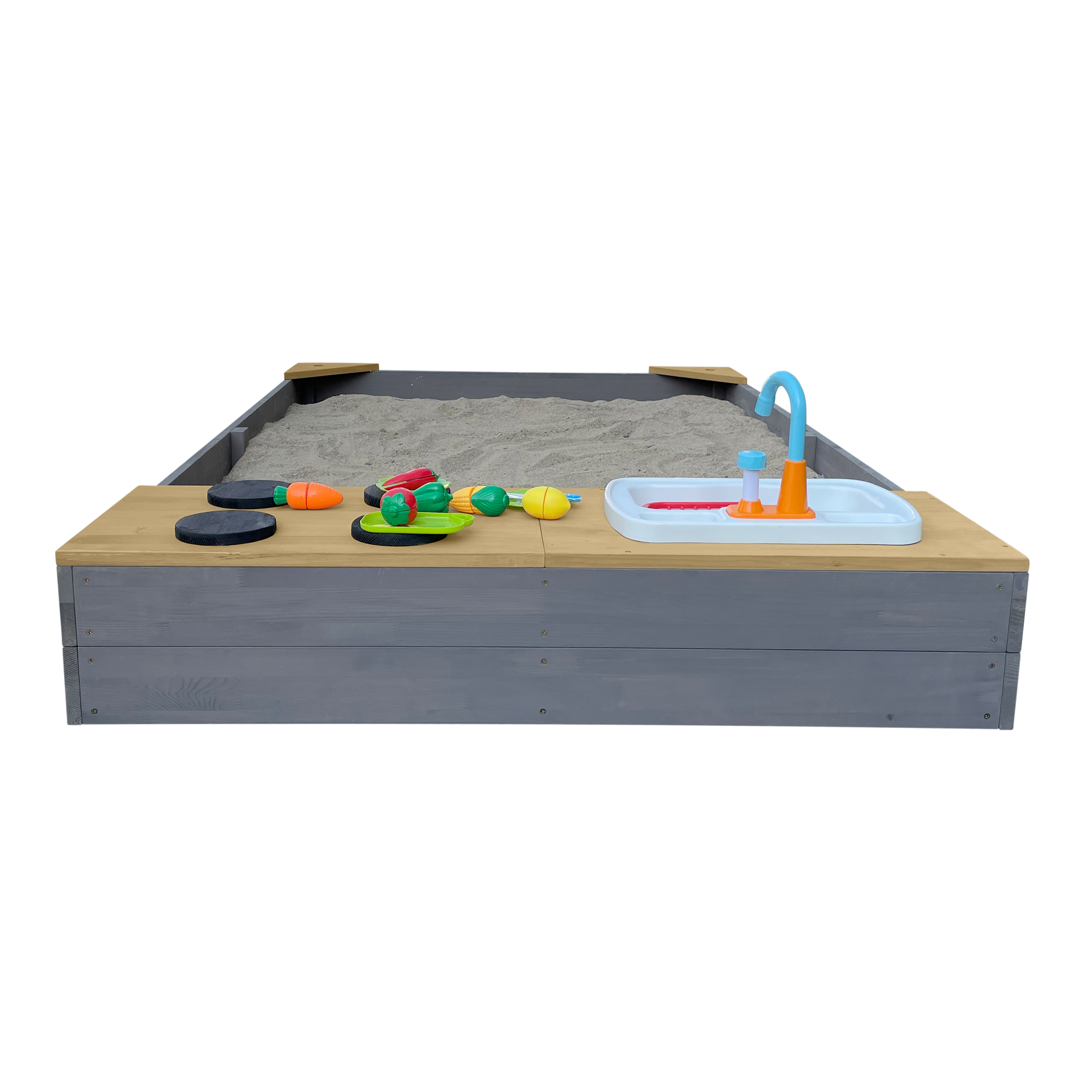 AXI Kelly Sandbox with Play Kitchen Grey/brown