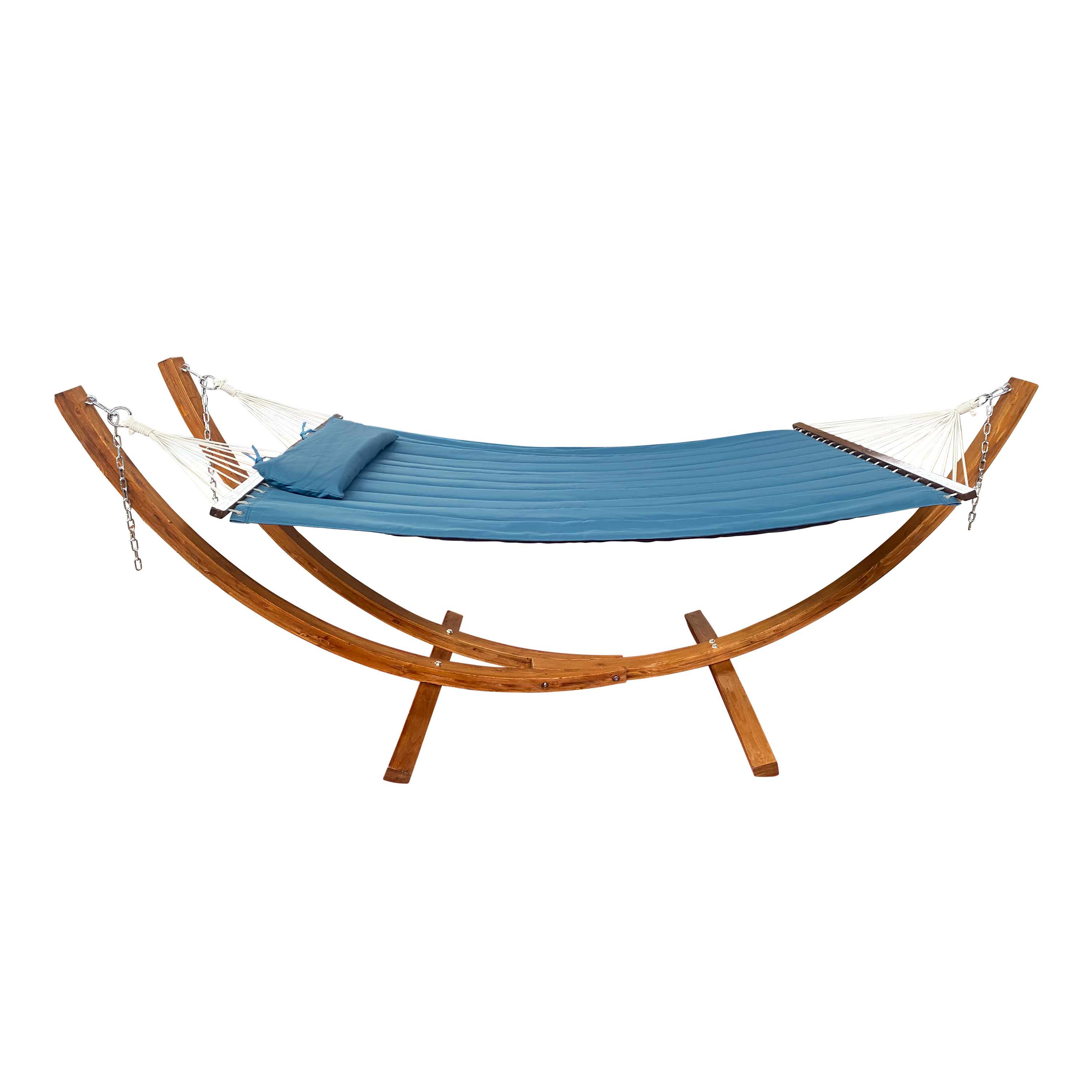 Hawaii Hammock Set - Blue hammock with wooden frame