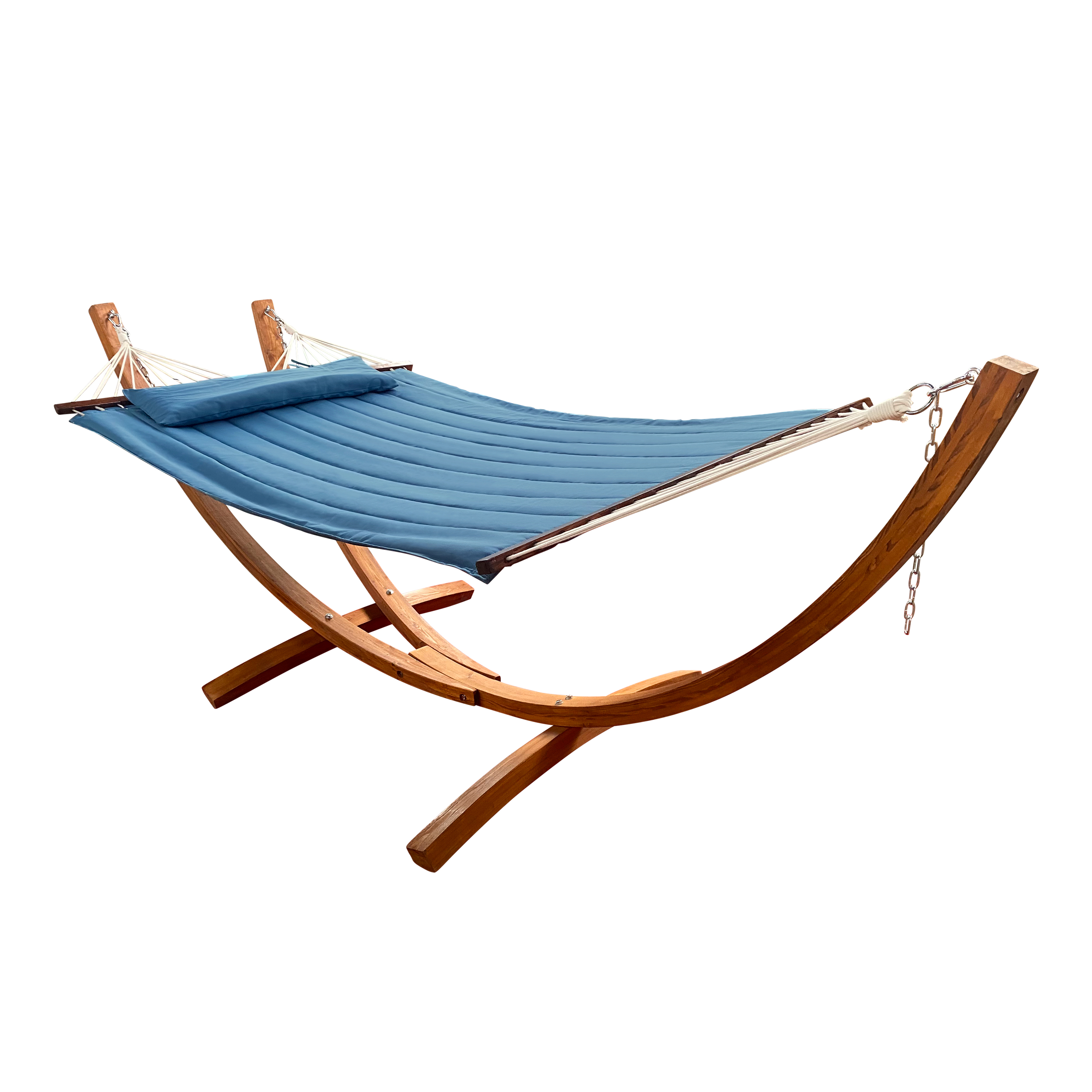 Hawaii Hammock Set - Blue hammock with wooden frame