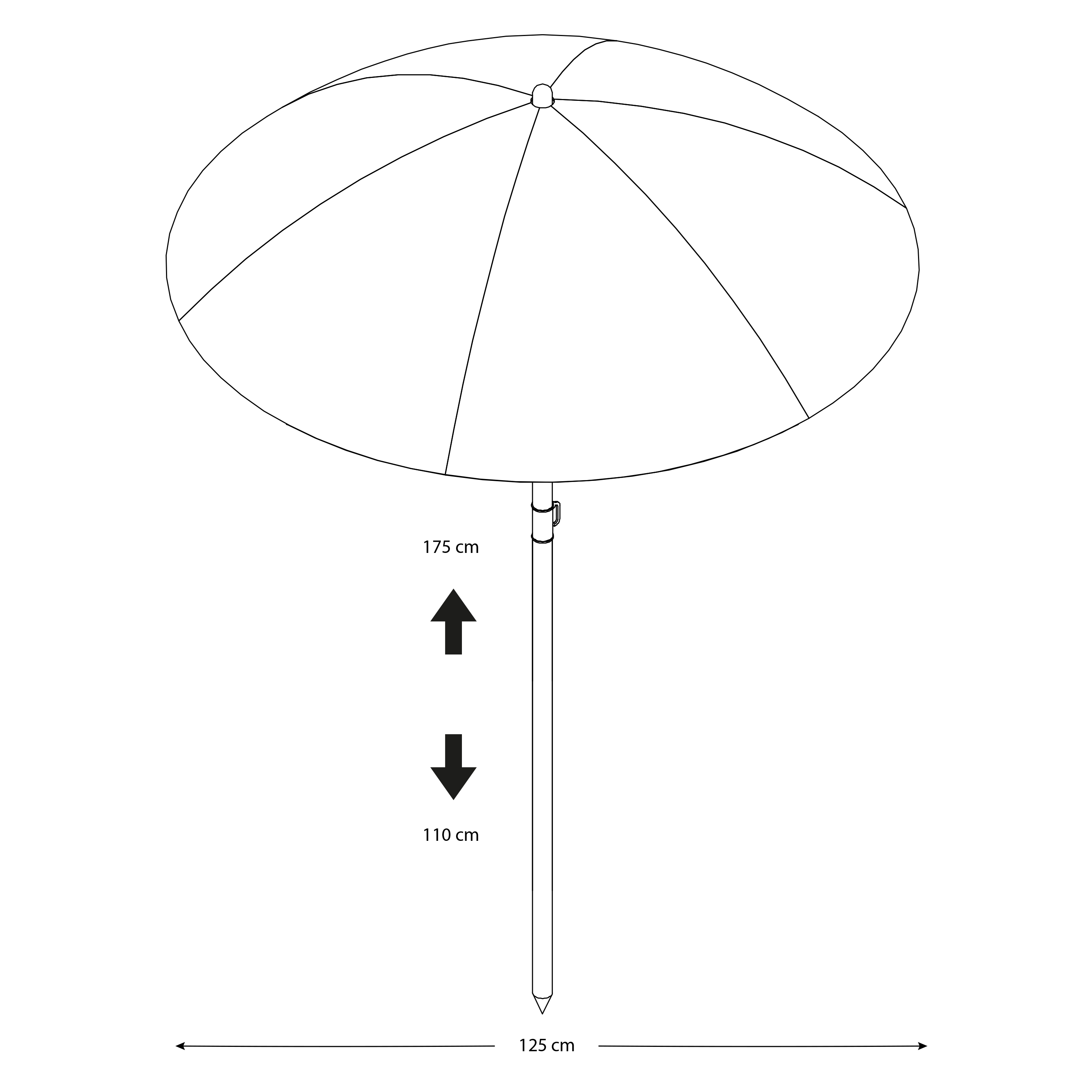 Umbrella ⌀125 cm - Blue/White