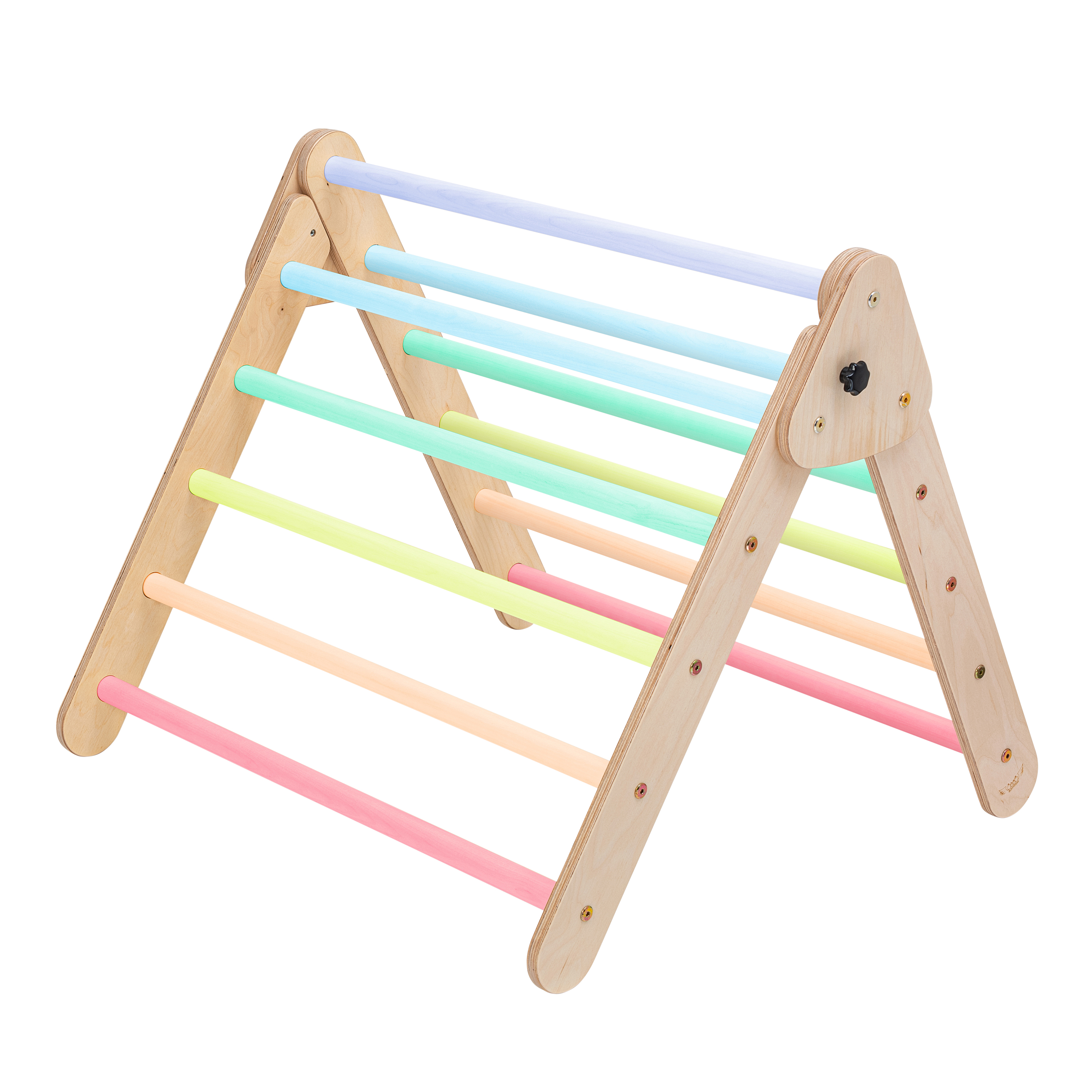 Wooden Climbing Triangle with Ladder and Climbing Wall Paste