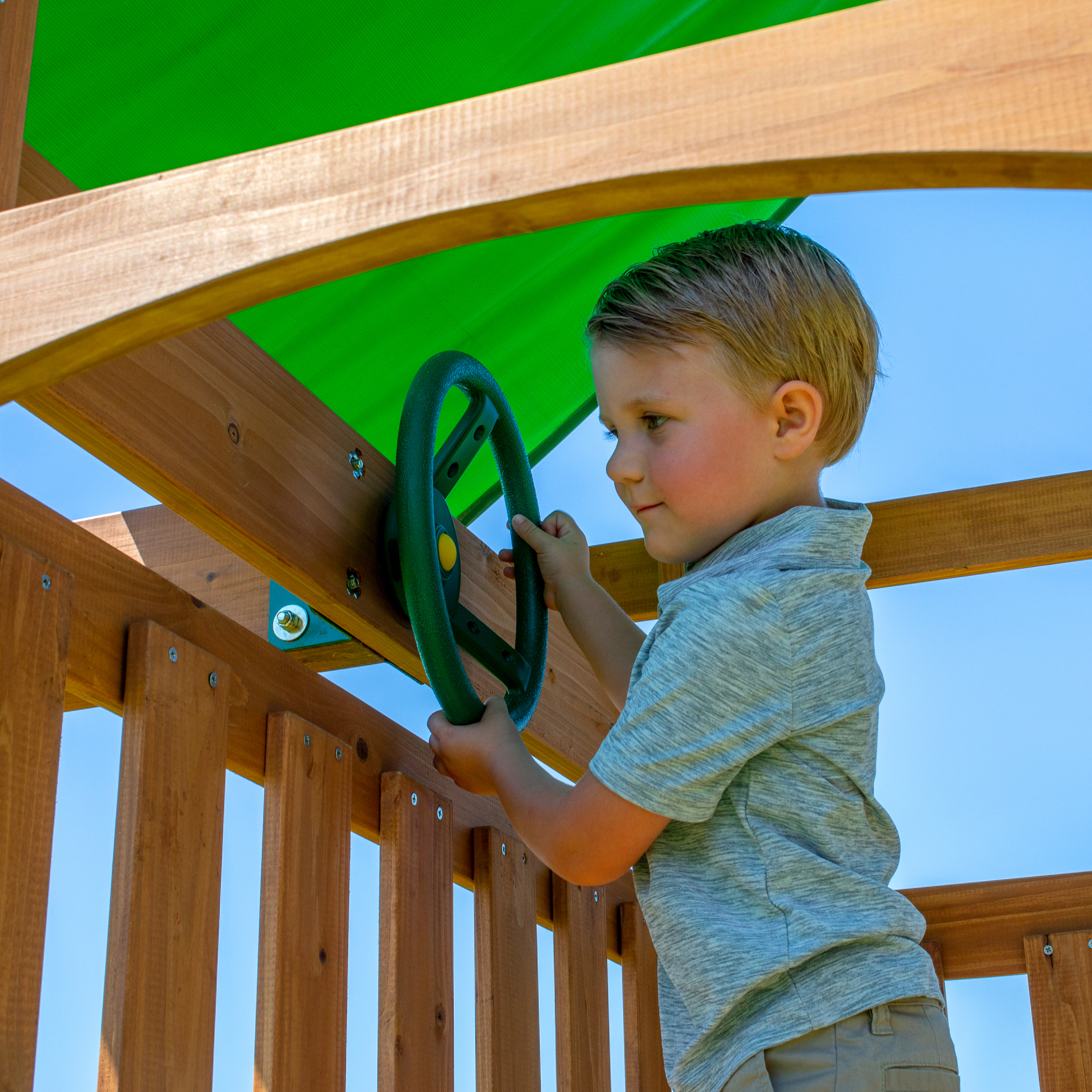 Greyson Peak Swing Set with Slide and Climbing Wall