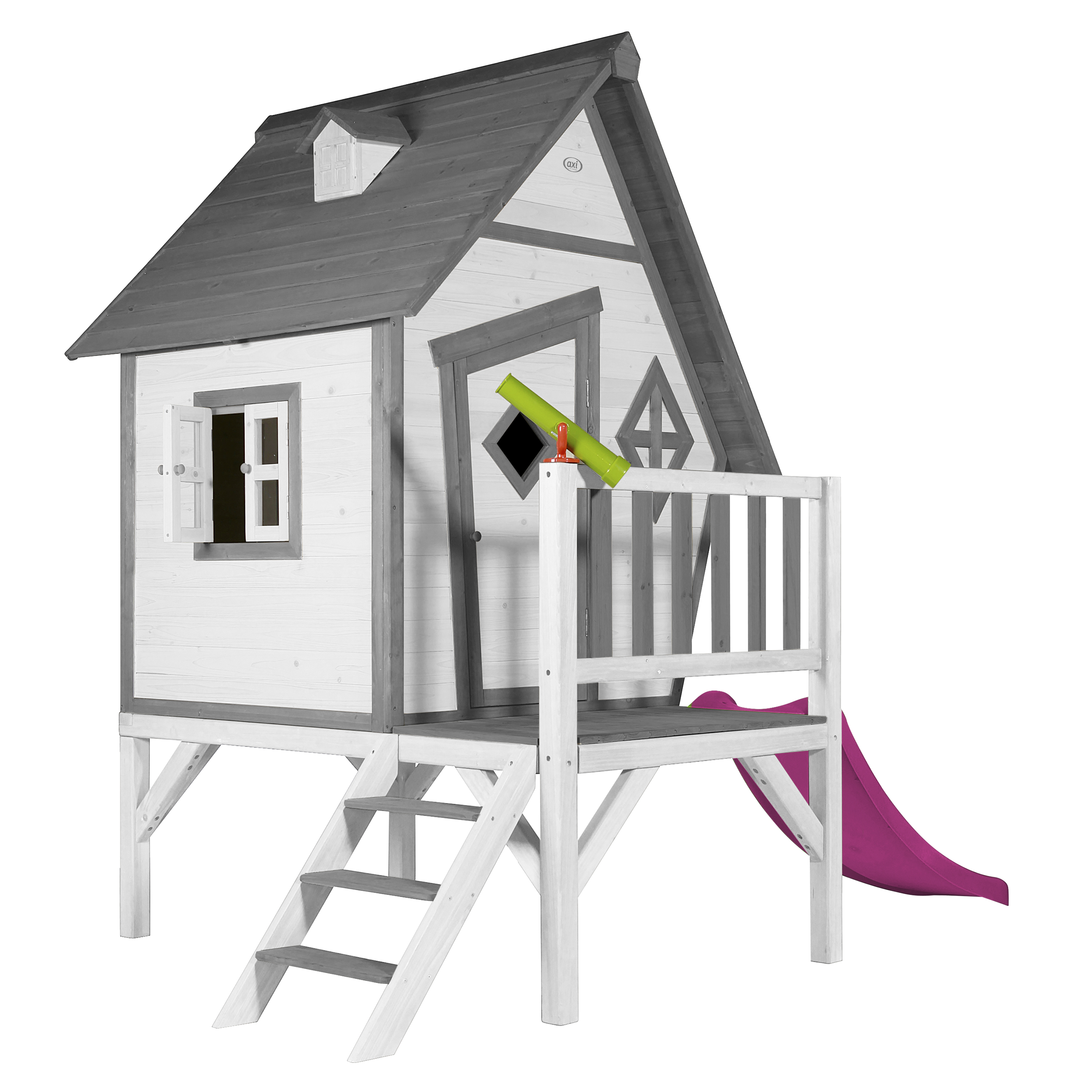 Cabin XL Playhouse Grey/White - Purple Slide