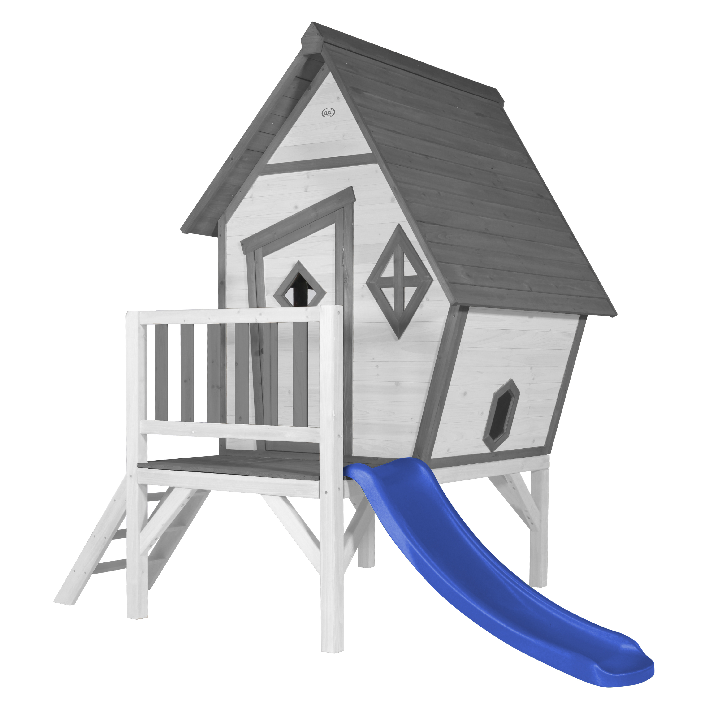 Cabin XL Playhouse Grey/White - Blue Slide