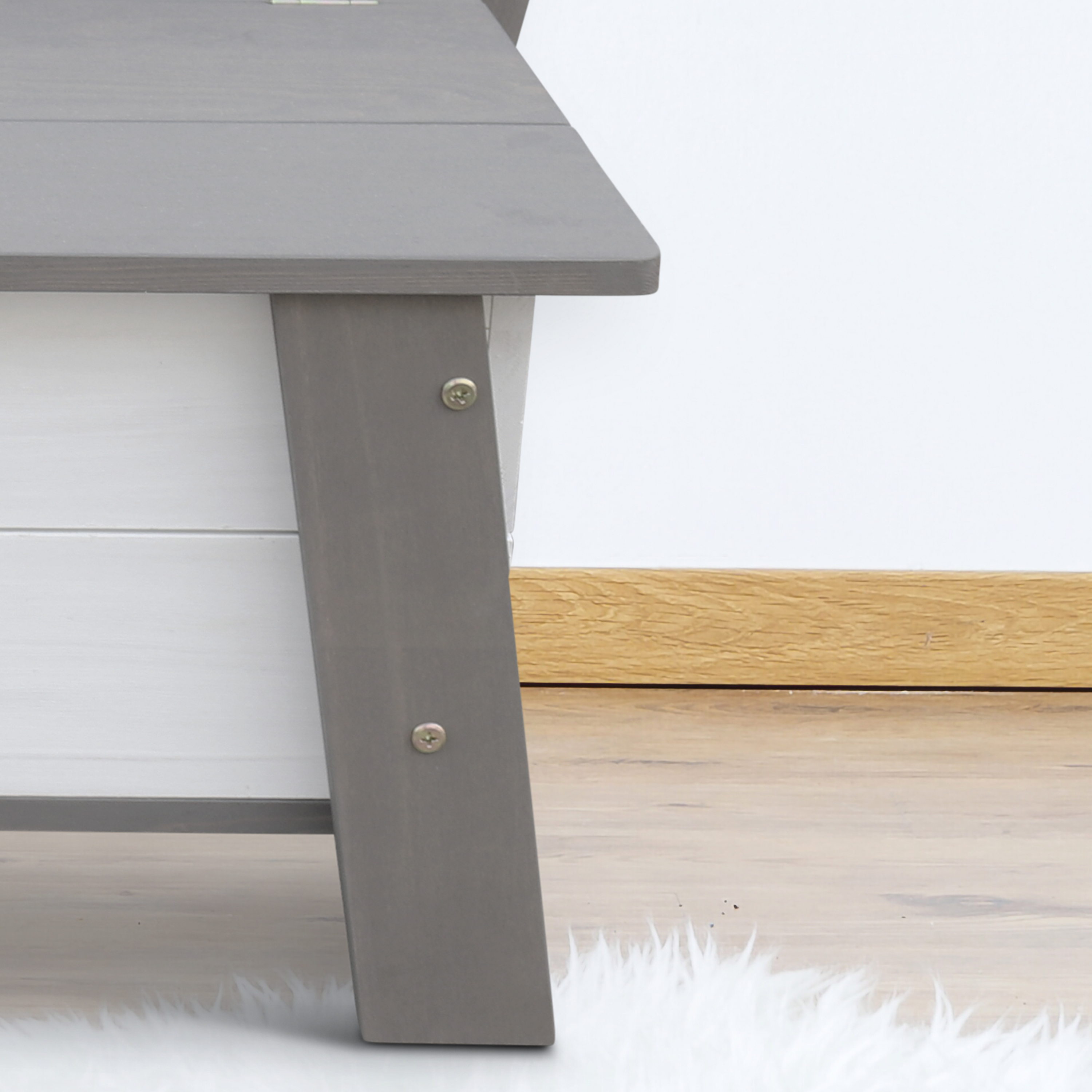 Corky Storage Bench Grey/White