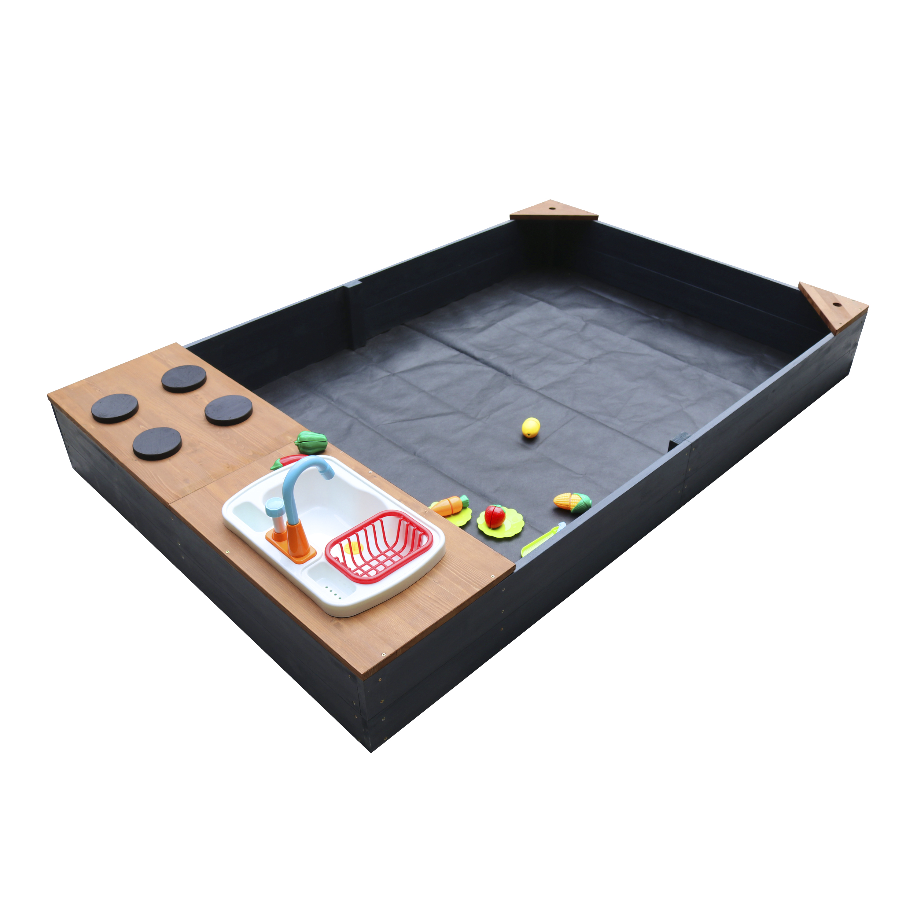 Kelly Sandbox with Play Kitchen Anthracite/Brown