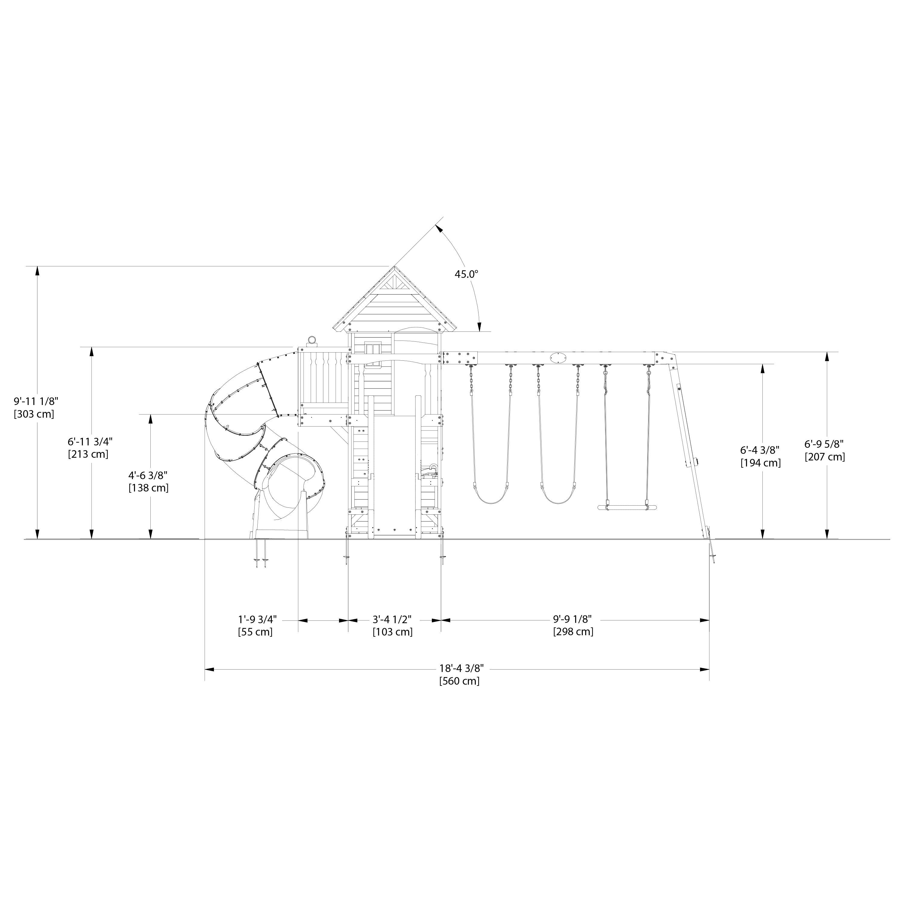 Cedar Cove Swing Set with 2 Slides and Observation Tower 