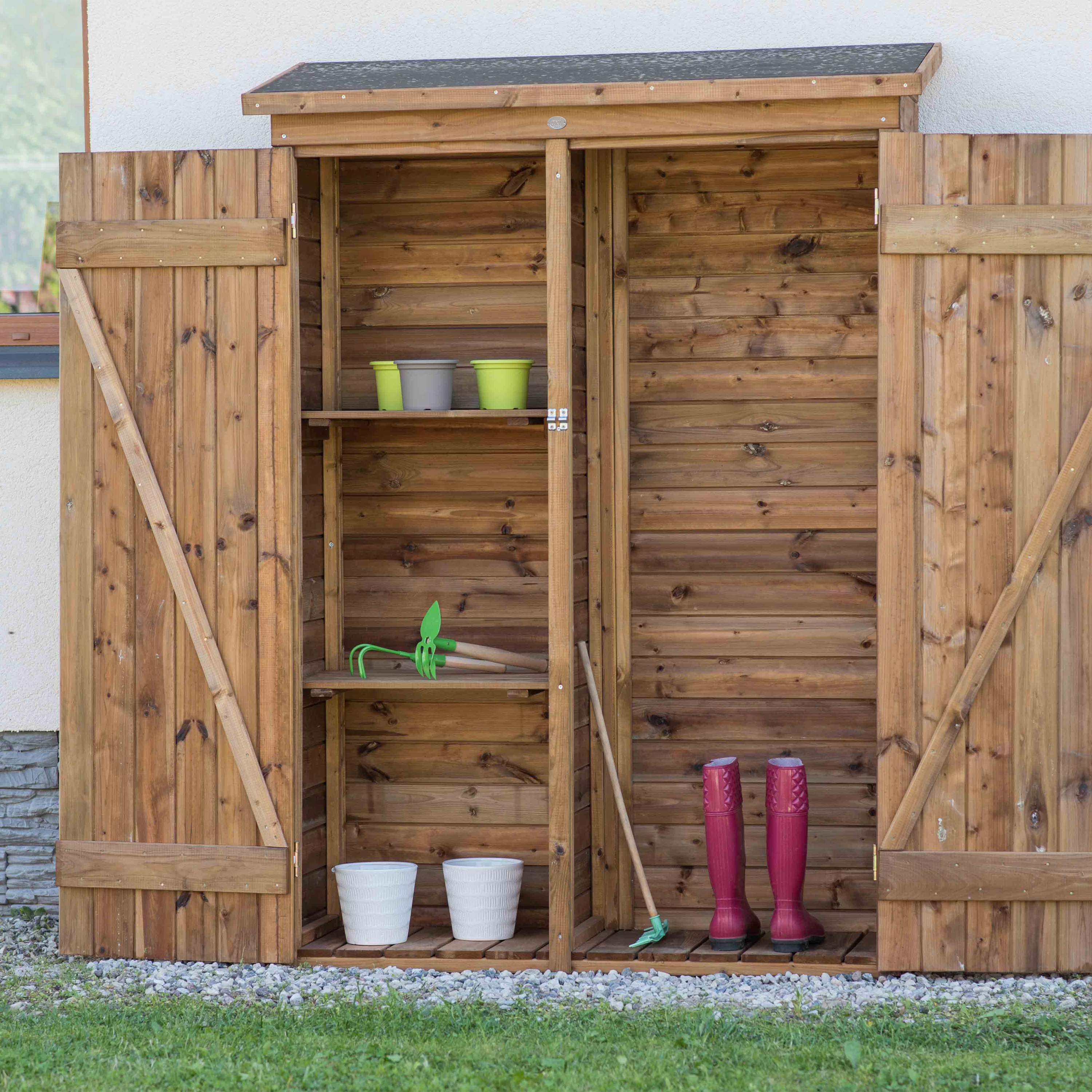 Olivier Wooden Garden Storage Cabinet 131 x 180 cm - Brown