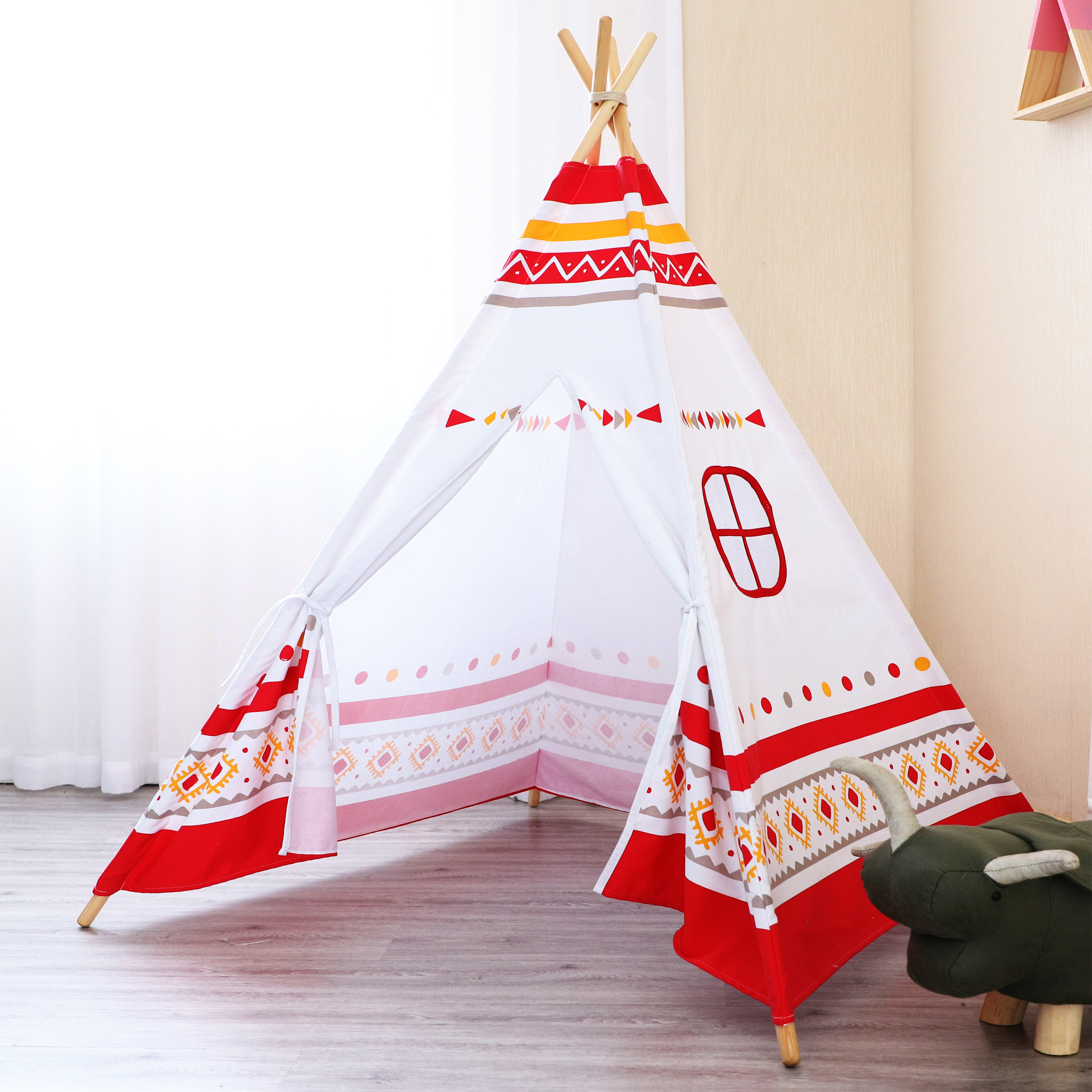 LED Teepee Tent Red / white