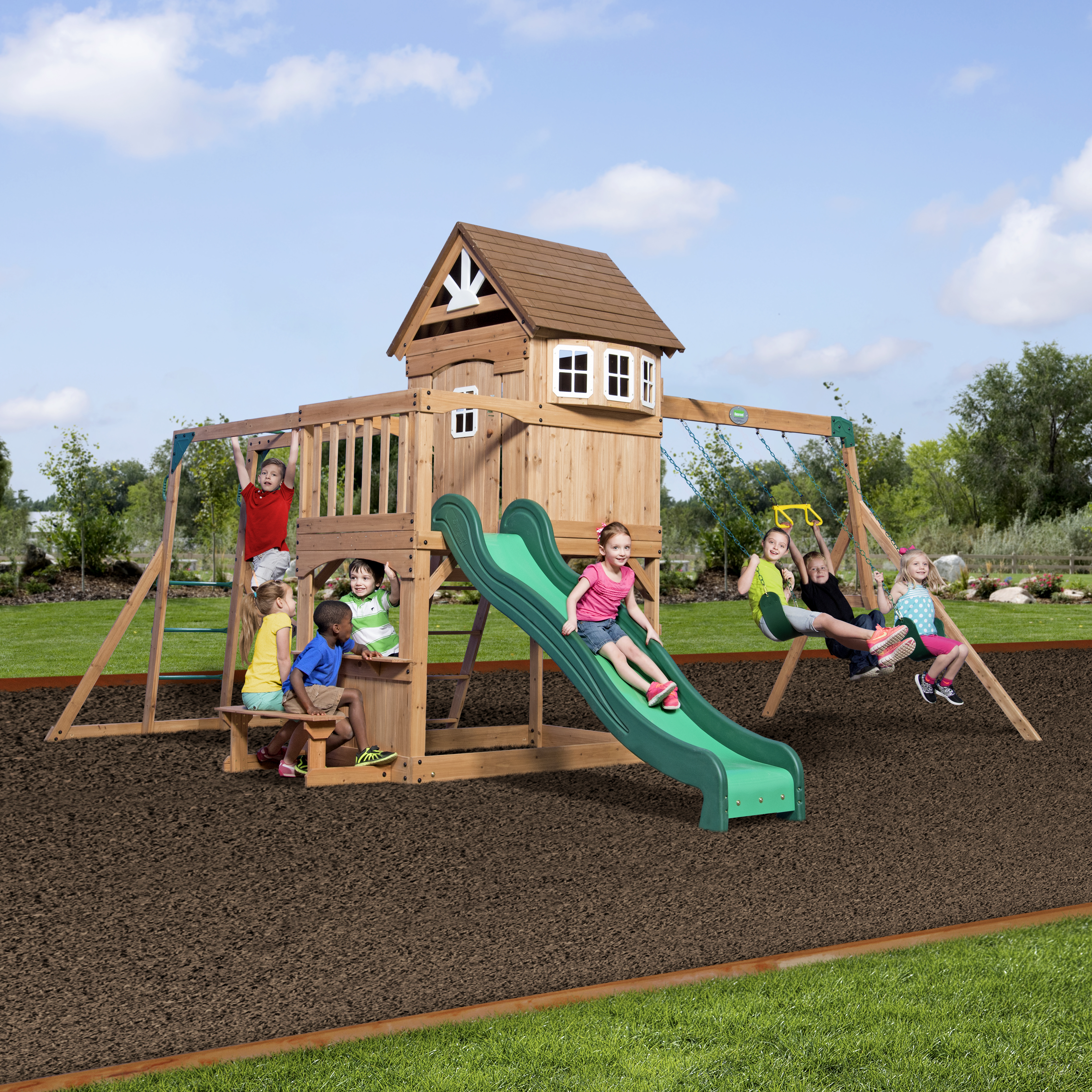 Montpelier Swing Set with Slide and Climbing frame