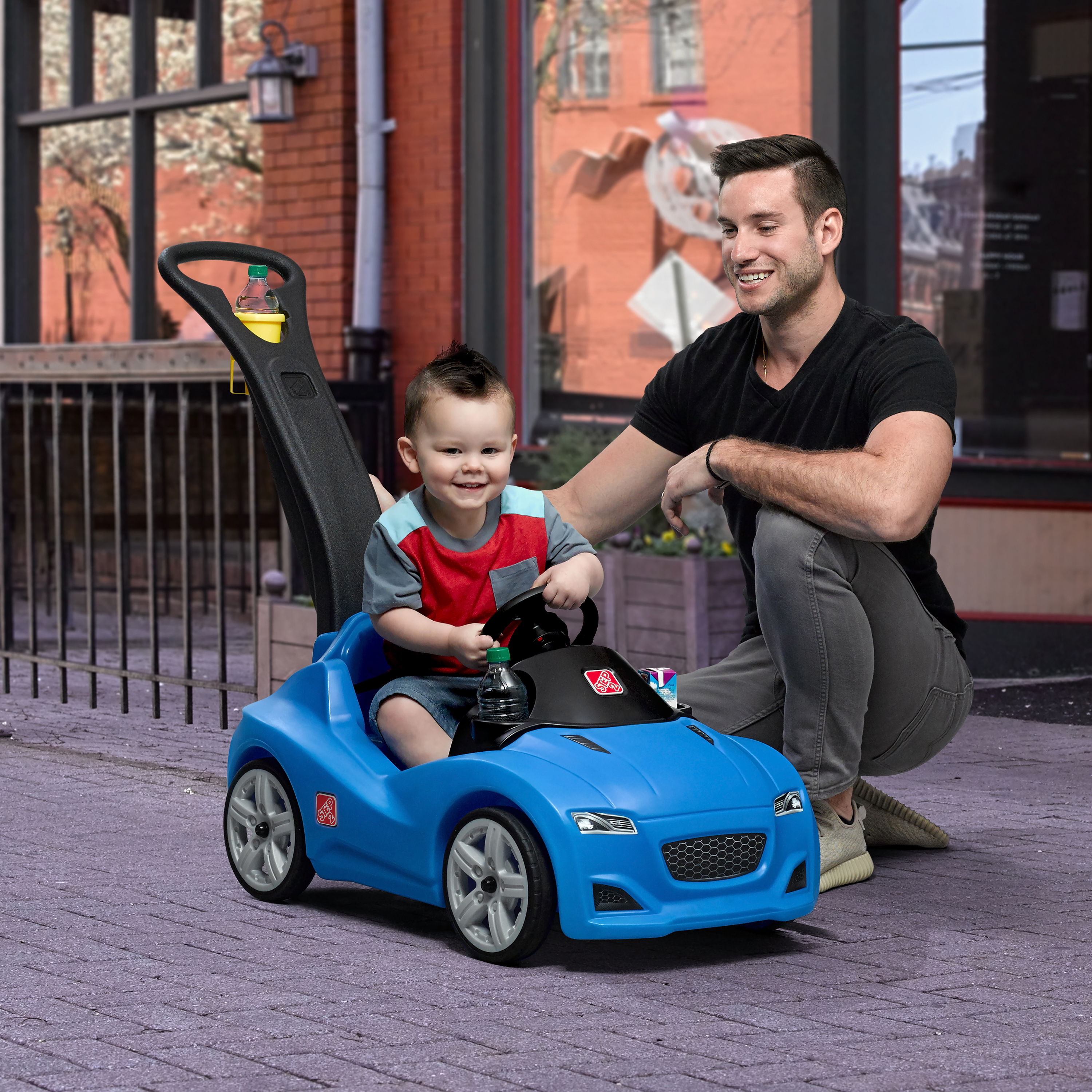 Push Whisper Ride Voiture Enfant Porteur Auto en bleu