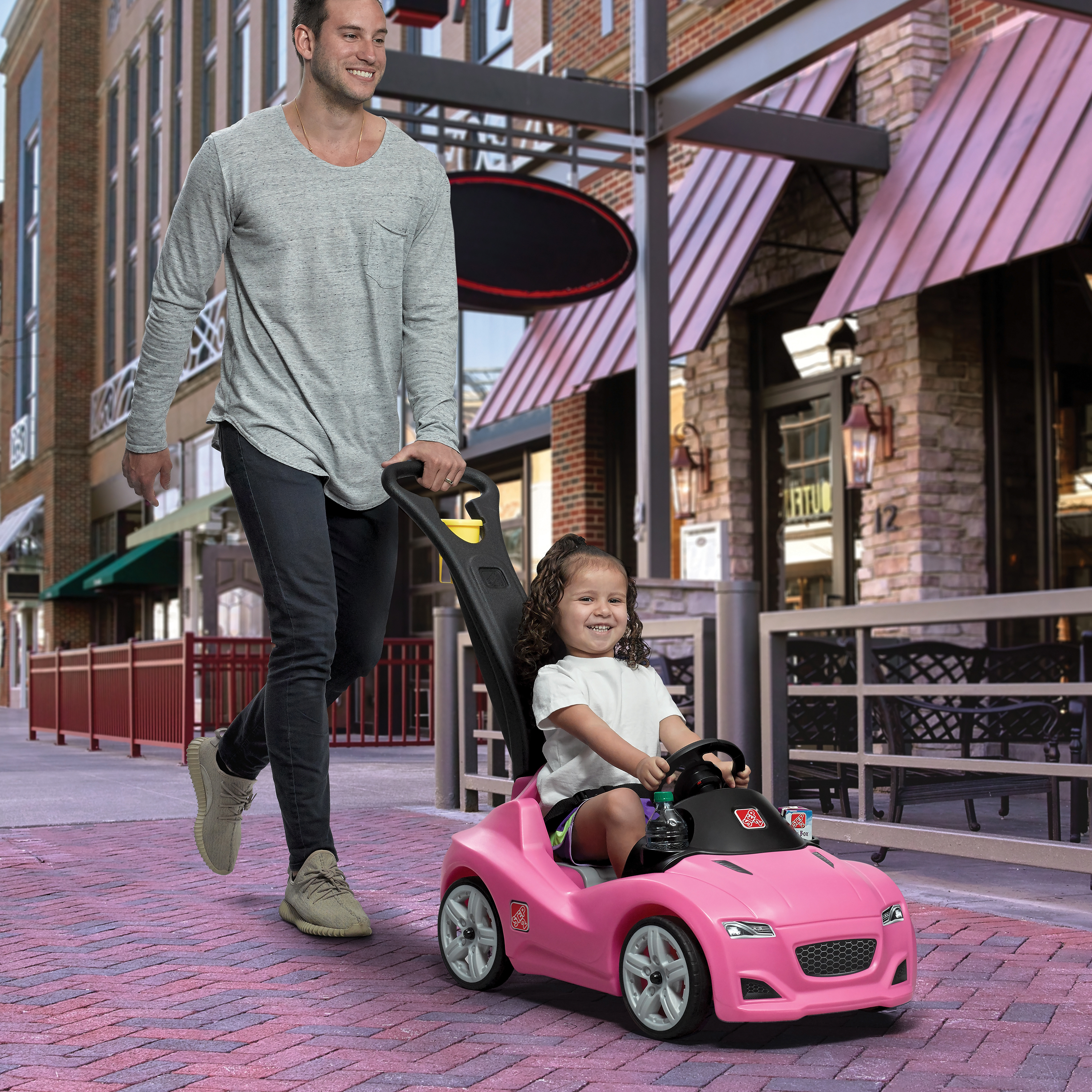 Push Whisper Ride Voiture Enfant Porteur Auto en rose