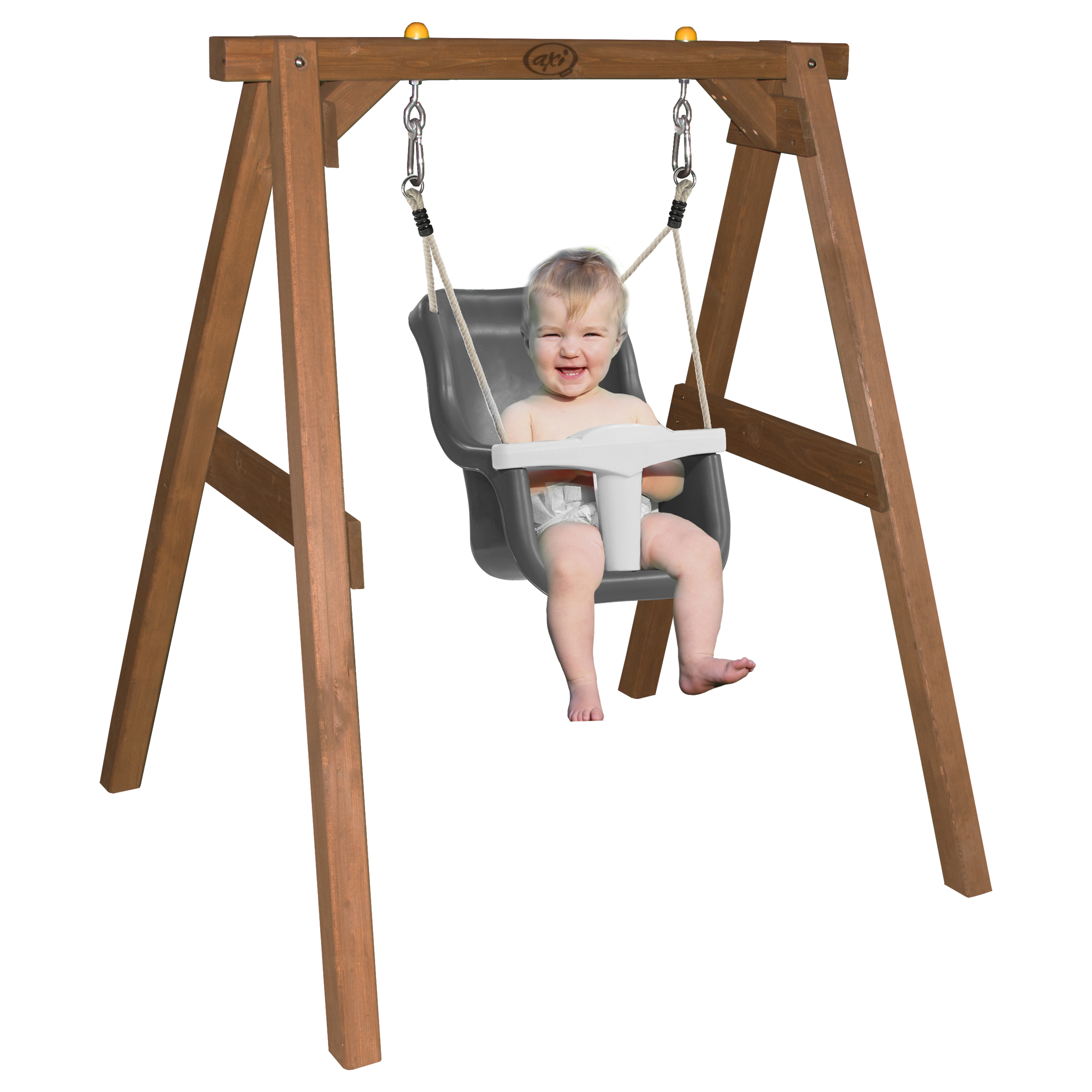 Baby Swing Brown with seat Grey/White