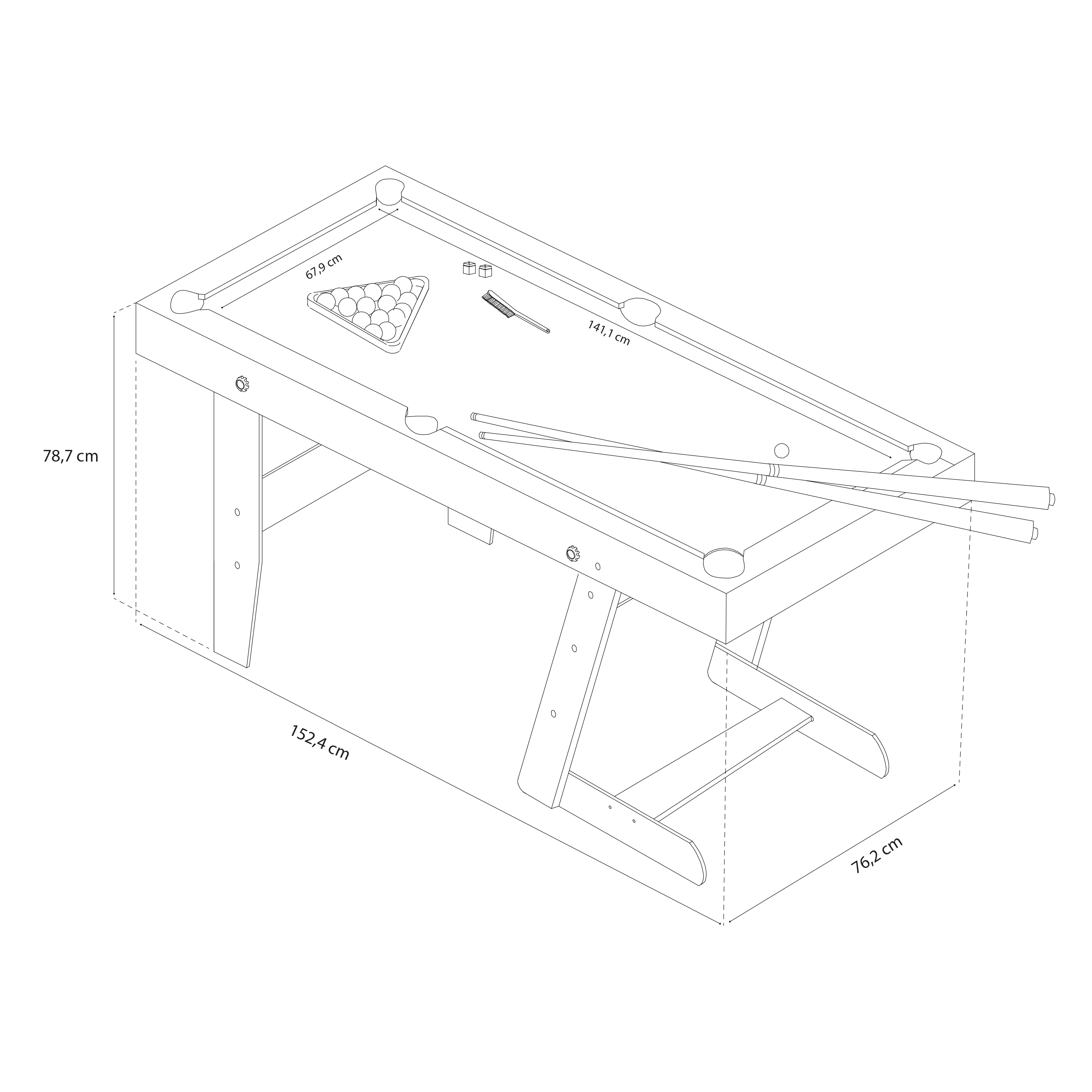 Cougar Hustle L folding Pool Table - Black