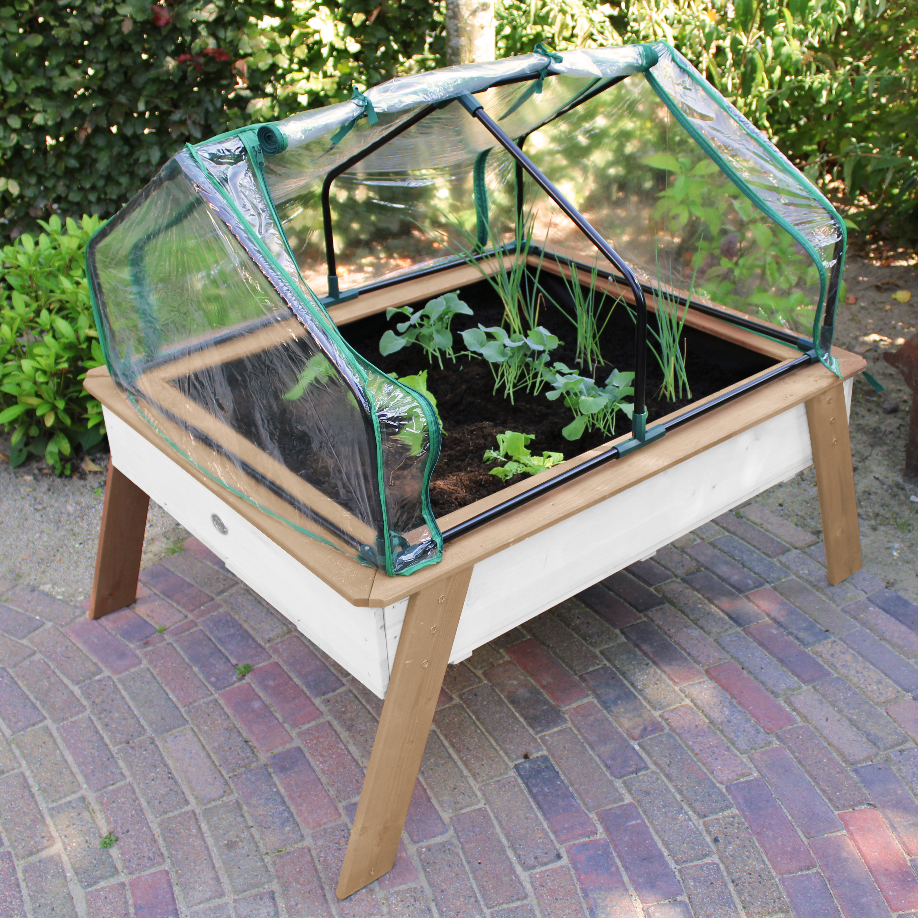 Linda Growing Table with Greenhouse Brown/White