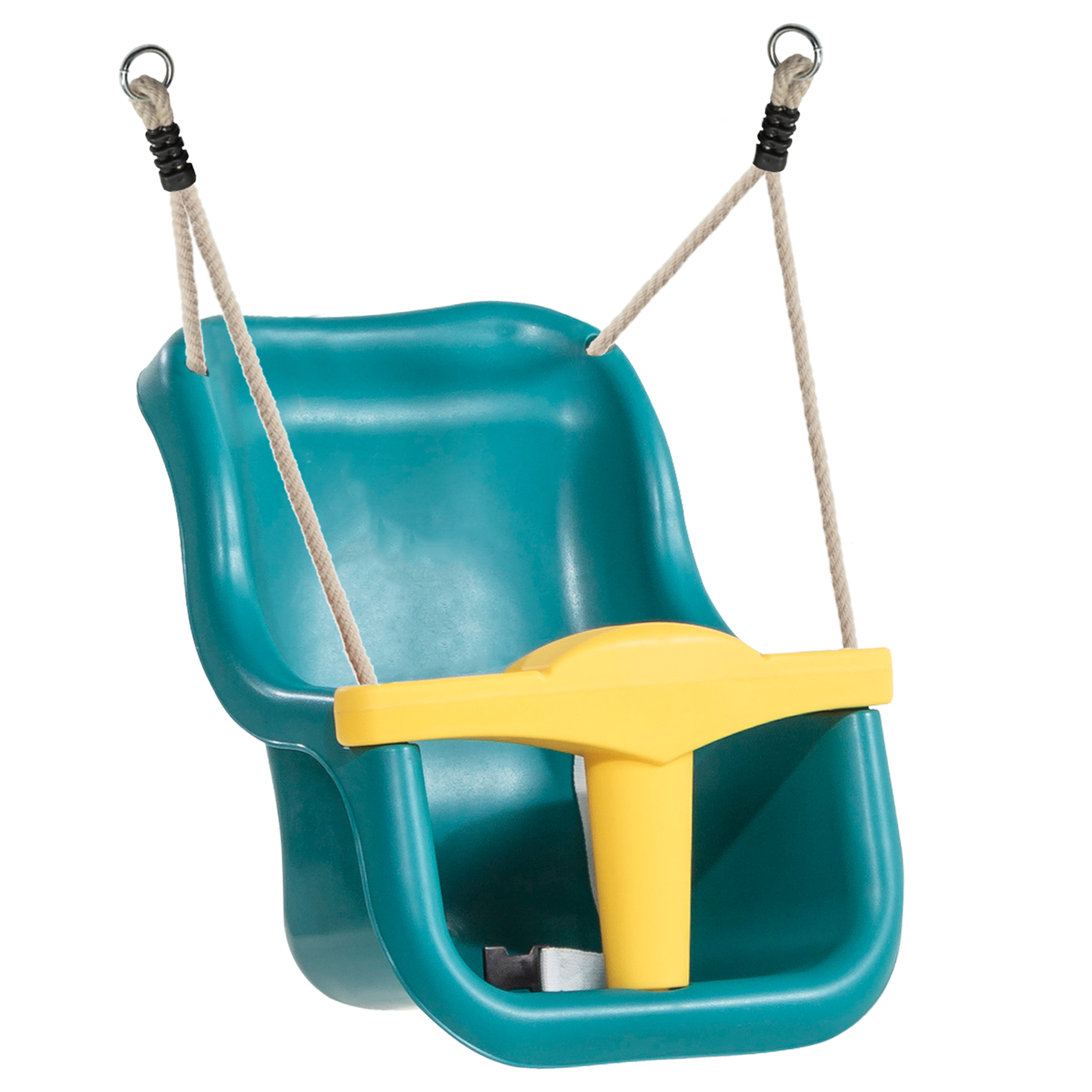 Baby Swing Brown with seat Turquoise/yellow