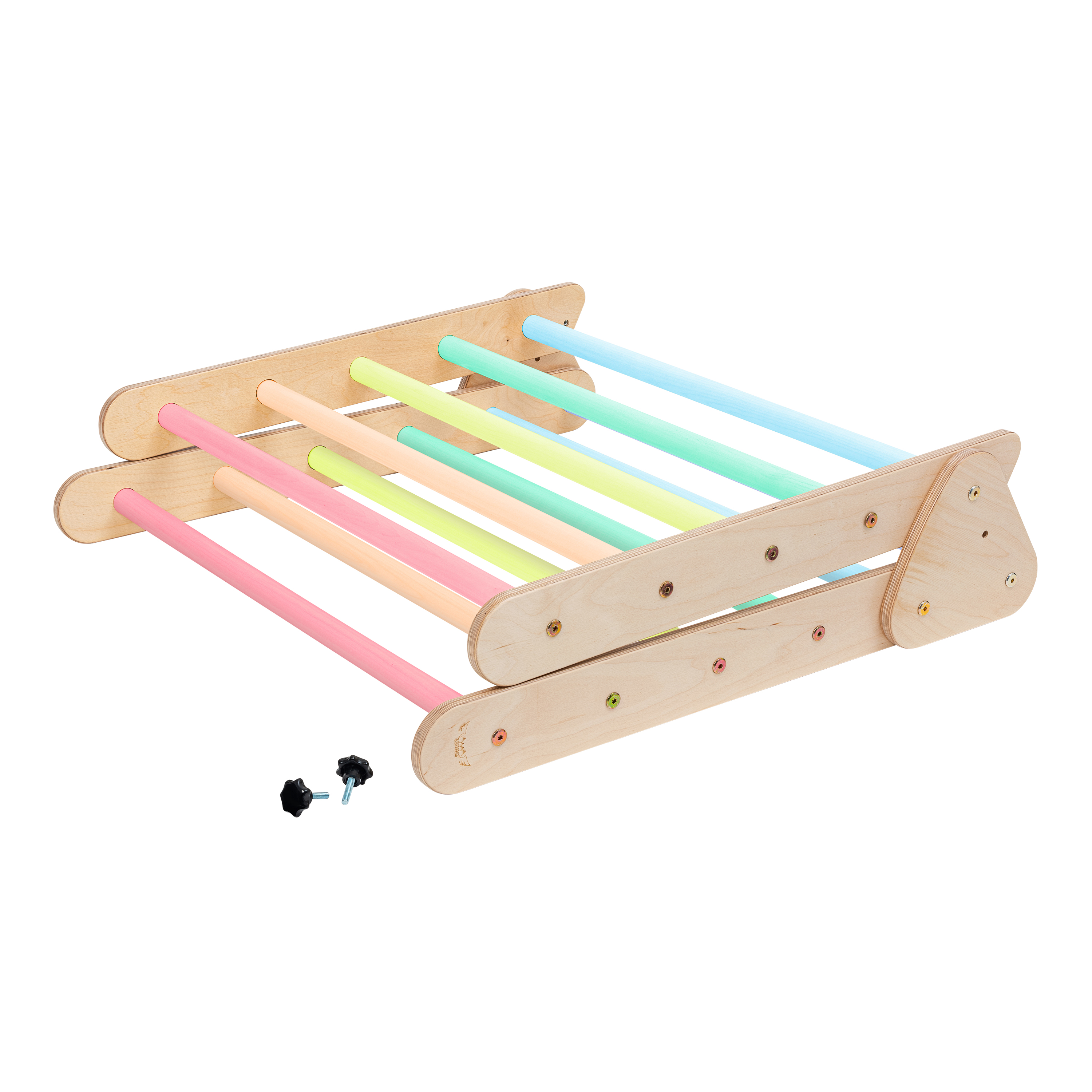 Houten Klimdriehoek met Ladder Pastel