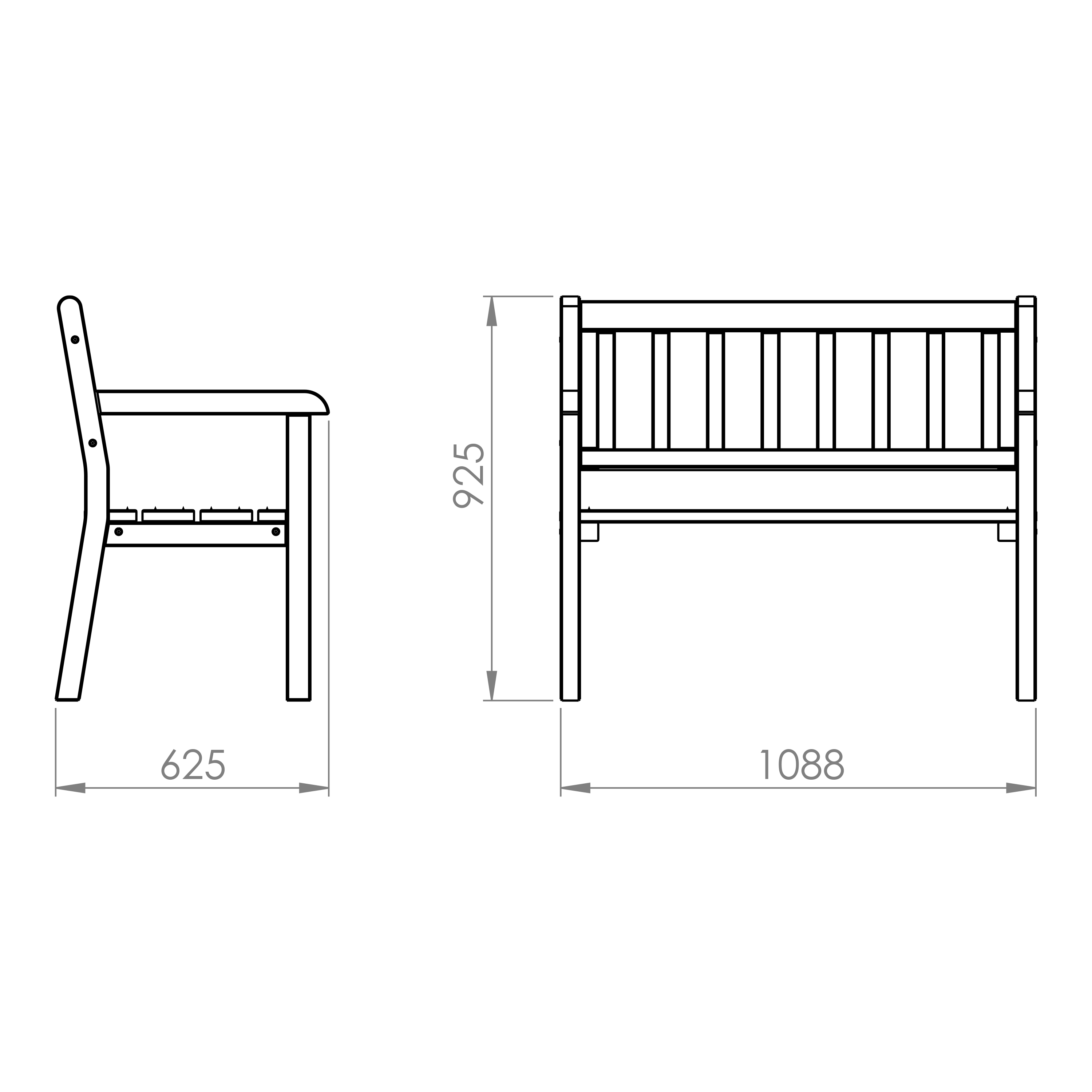 Charlotte Wooden Garden Bench 110 cm - Brown