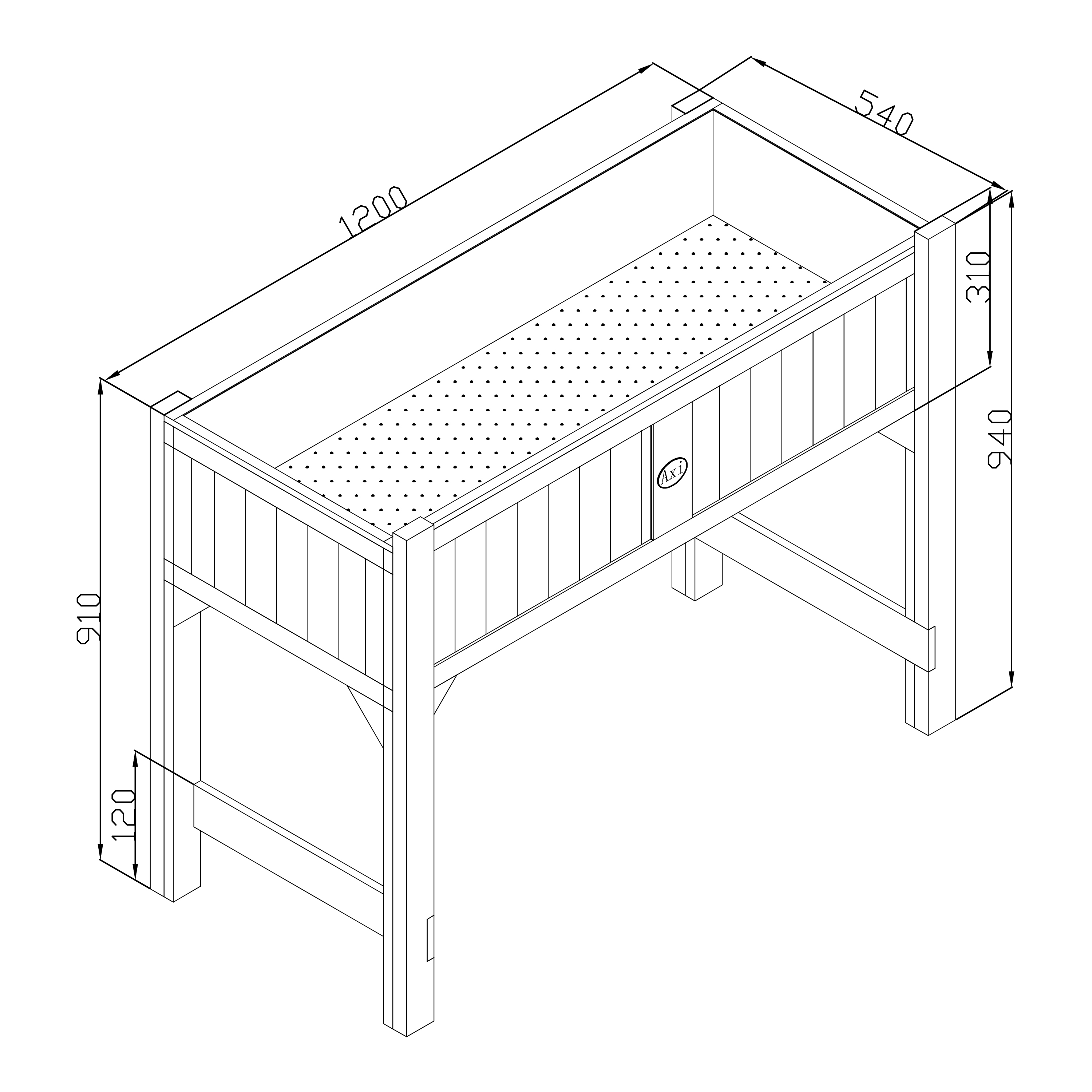 Growing Table with root mat Brown/White