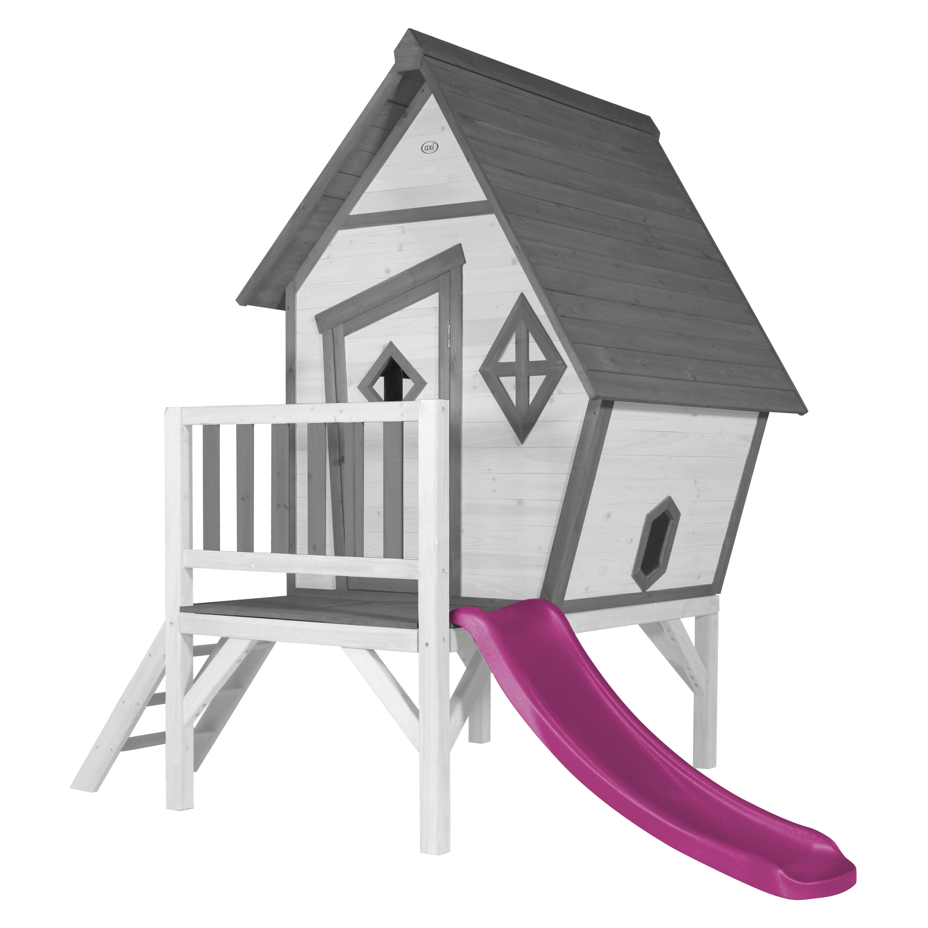 Cabin XL Playhouse Grey/White - Purple Slide