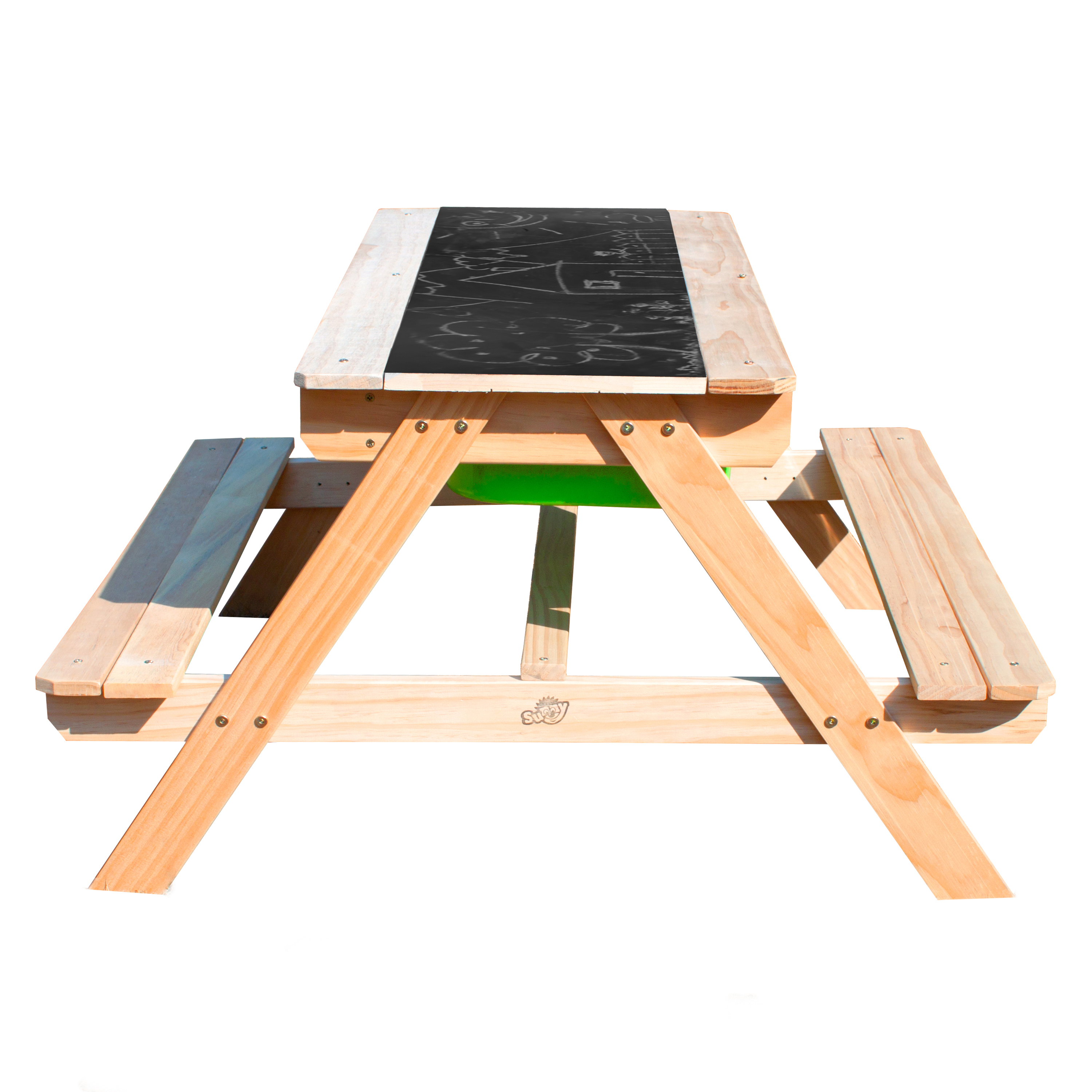 Dual Top 2.0 Sand & Water Picnic Table with Green Bins