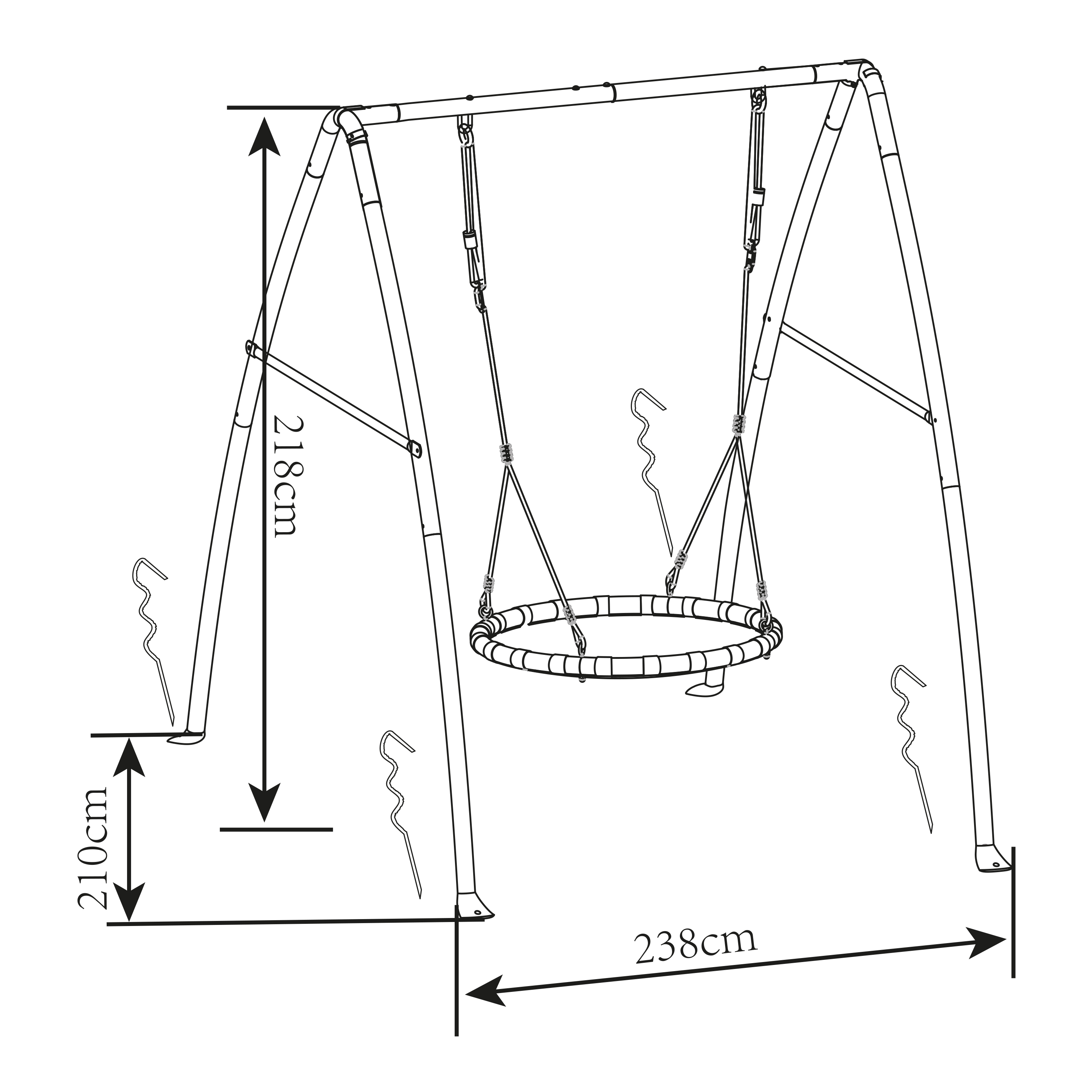 AXI Metal Nest Swing Set - Anthracite/Cream