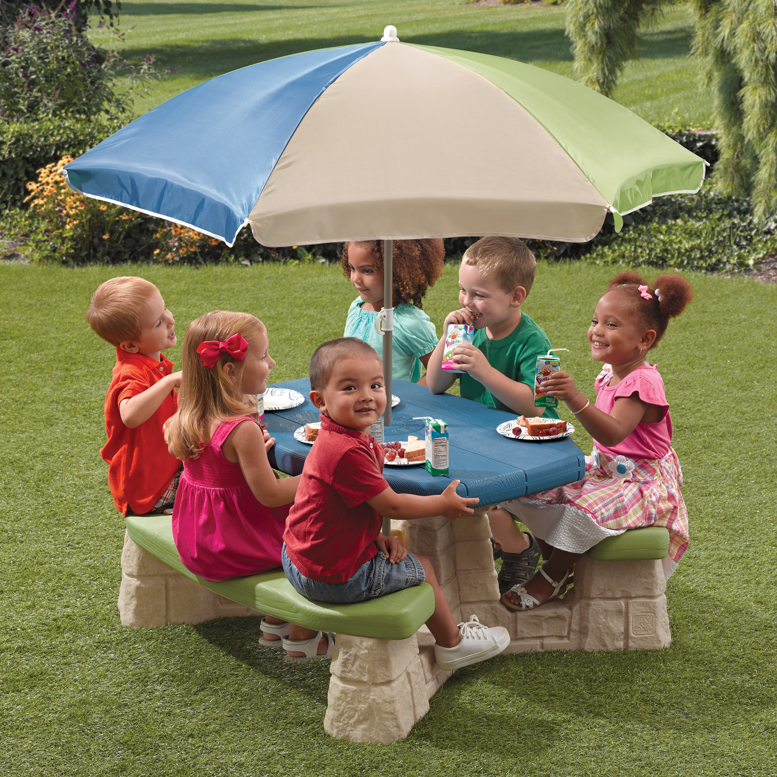 Naturally Playful Picnic Table With Umbrella