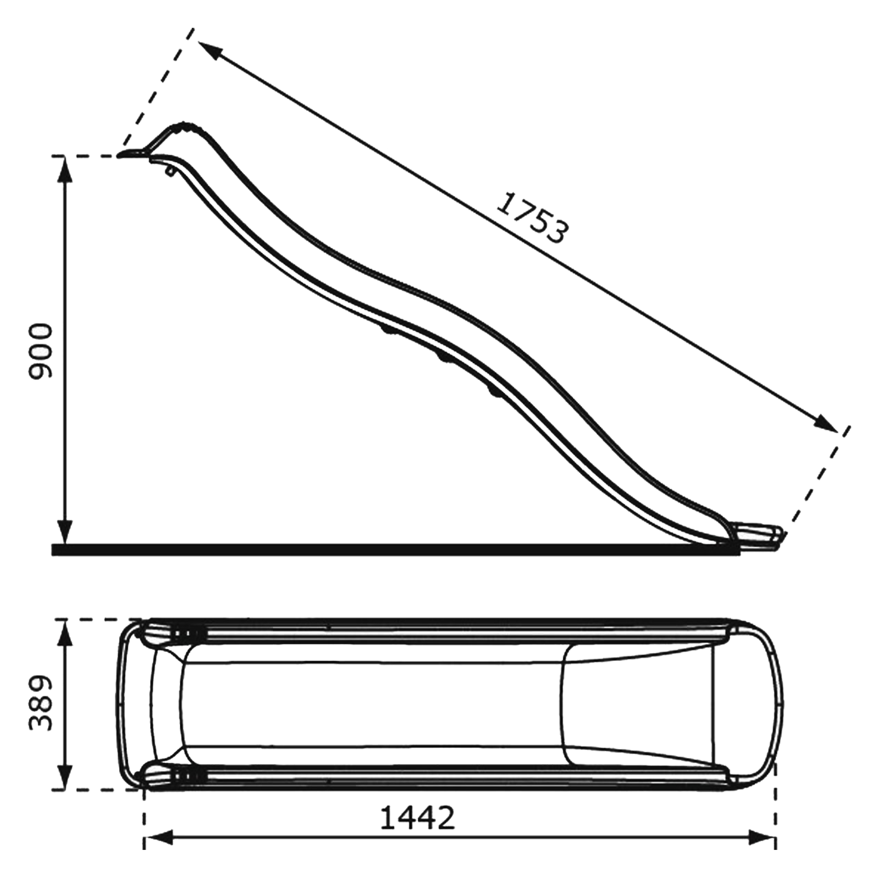 AXI Sky175 Slide with water connection 175cm - Lime Green