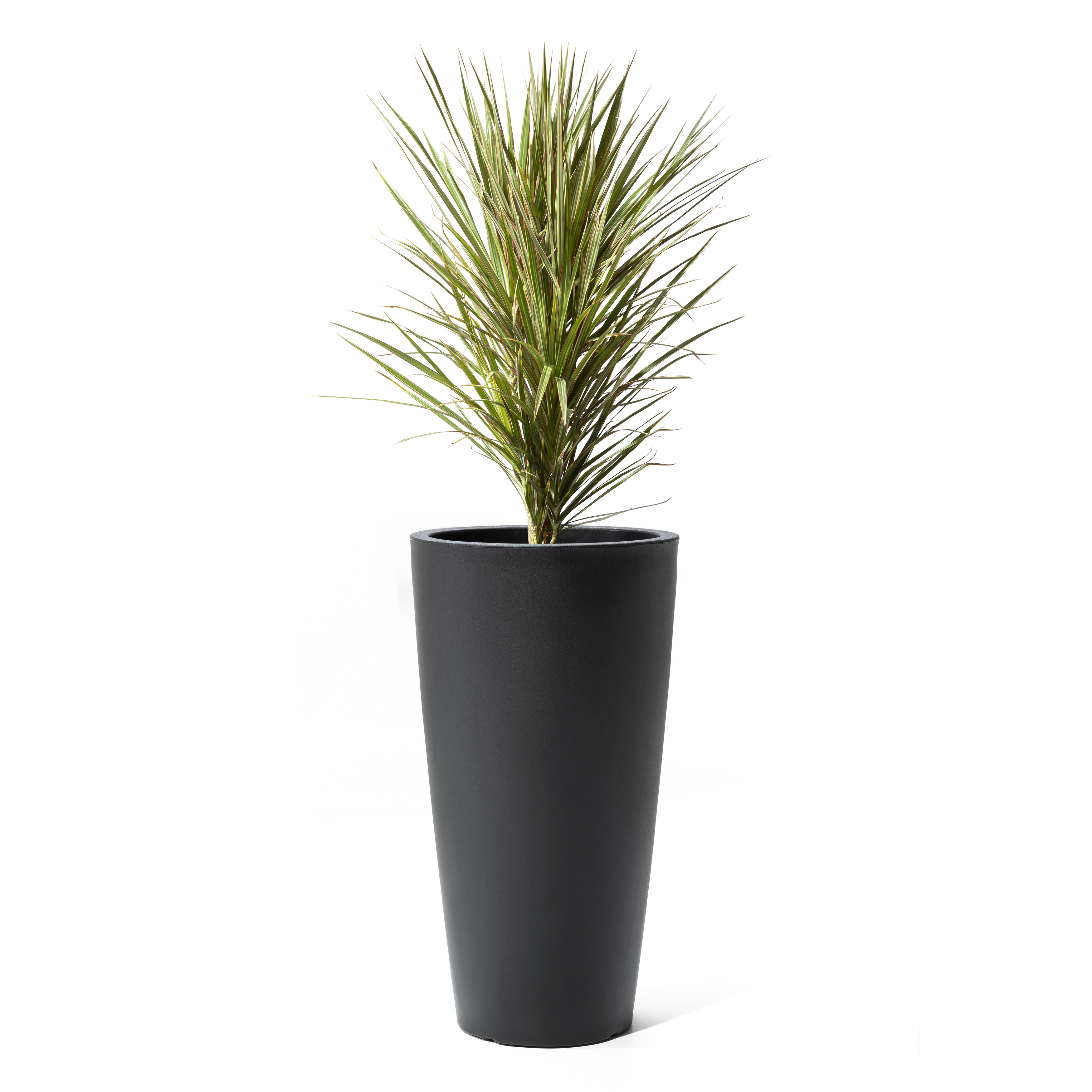 Tremont Tall Round Tapered Planter - Onyx Black